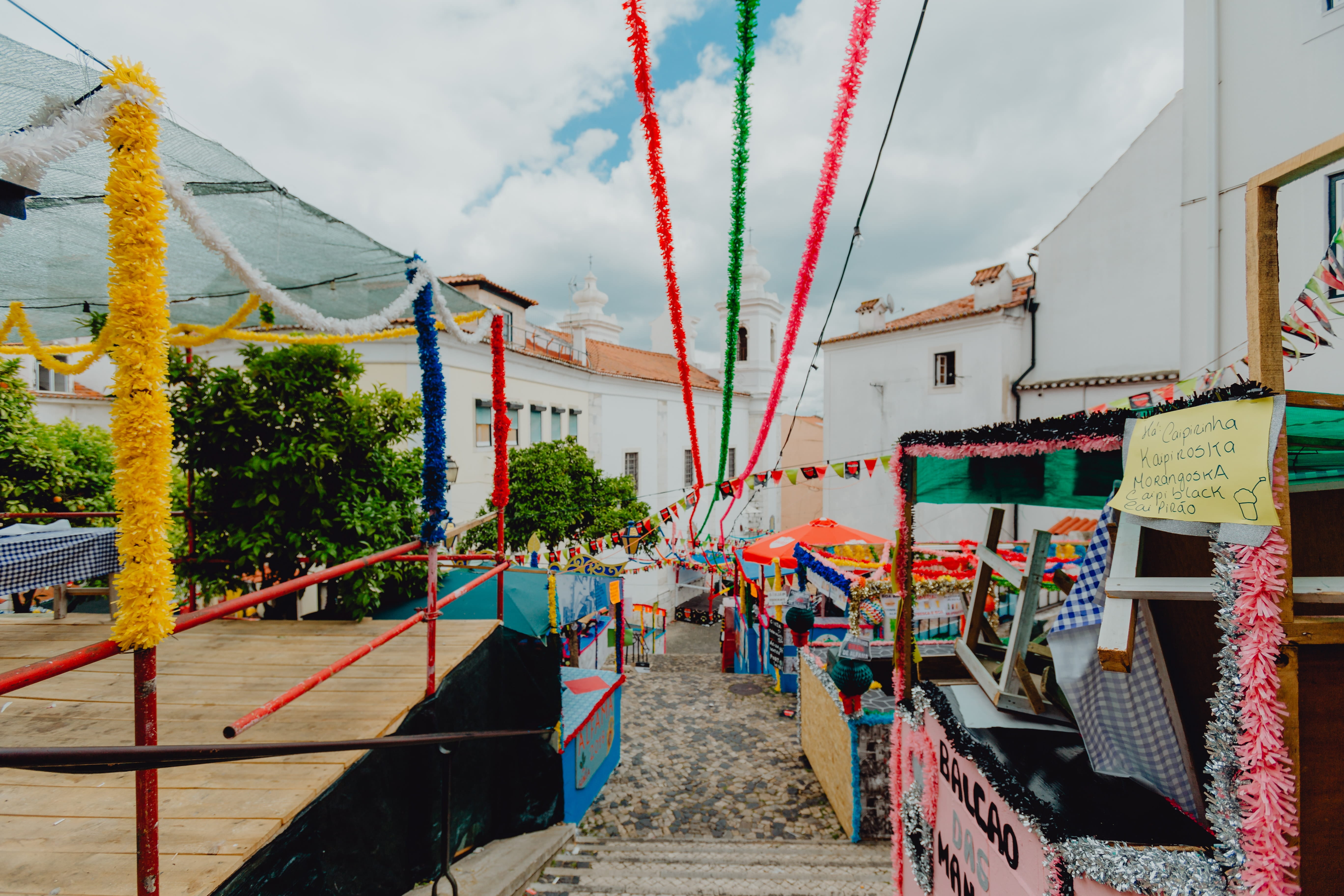 lisbon, feast, sky, building exterior, downtown, city, decoration, cloud - sky, anthony, day, architecture, june, town, nature, saint, alfama, group, Saint Anthony, HD Wallpaper