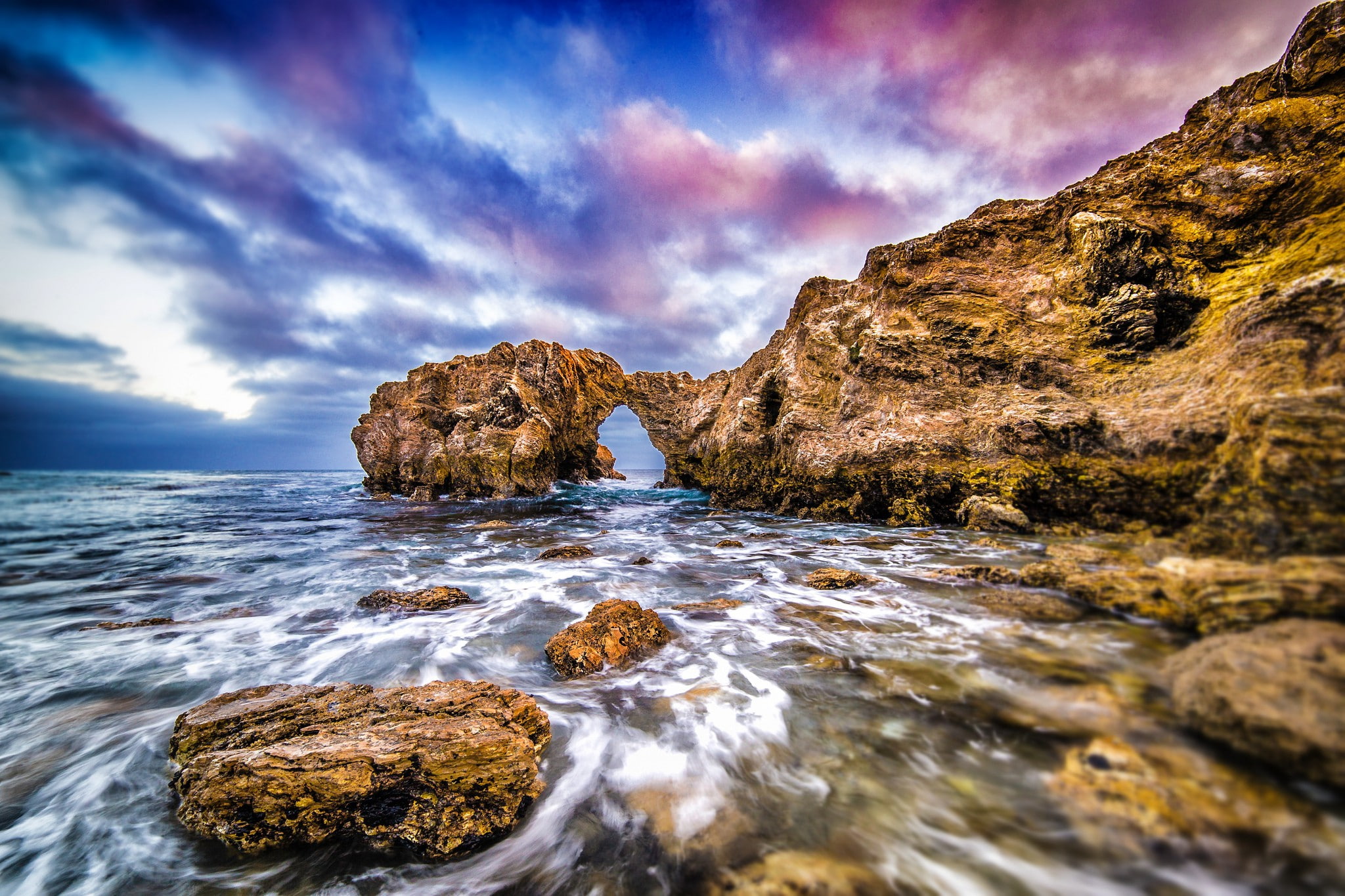 1080P, Pacific Ocean, ocean, arch, rocks, pacific, coast, HD Wallpaper