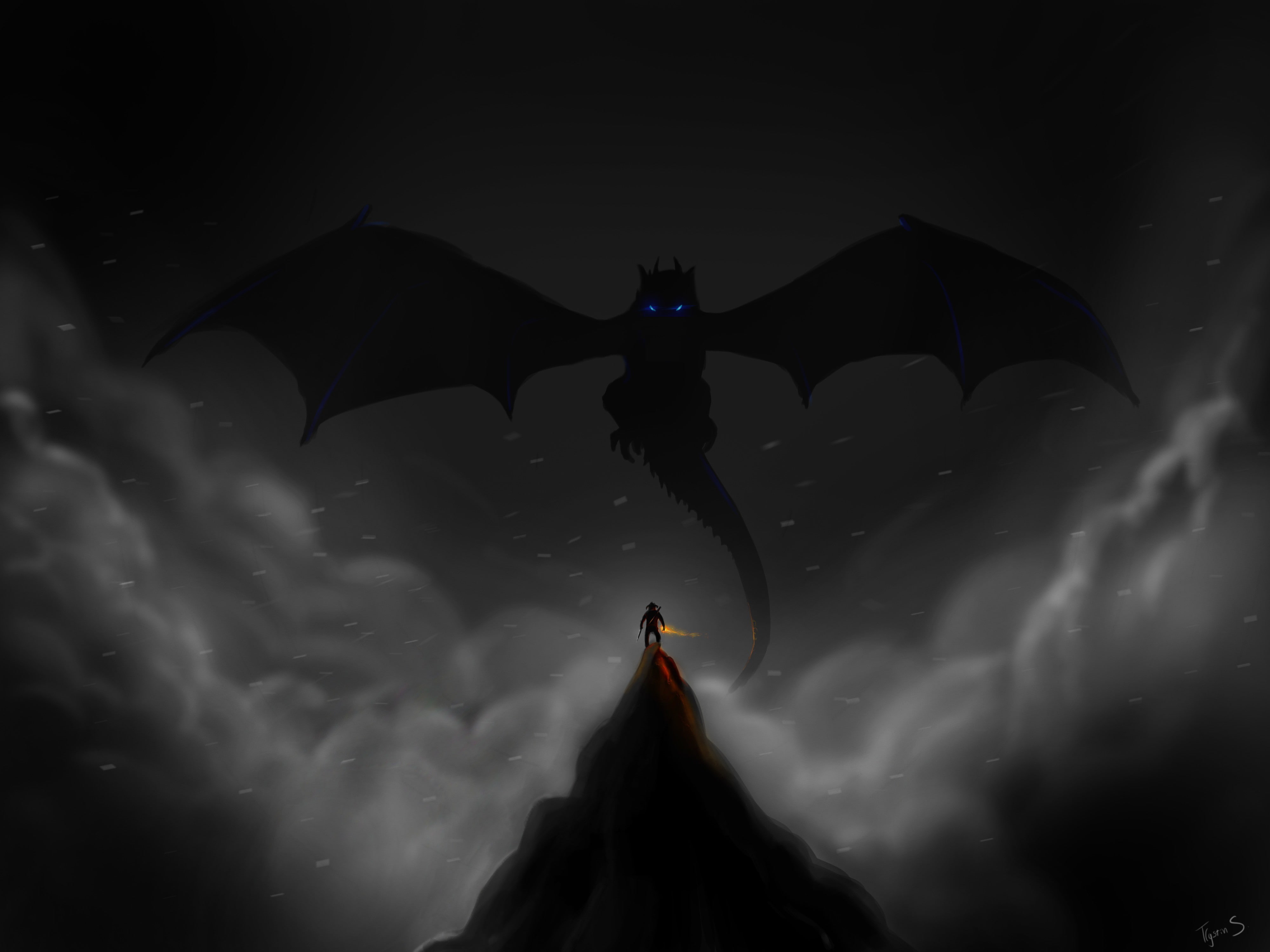 Alduin, The Elder Scrolls V: Skyrim, dragonborn, video games, 4K, HD Wallpaper