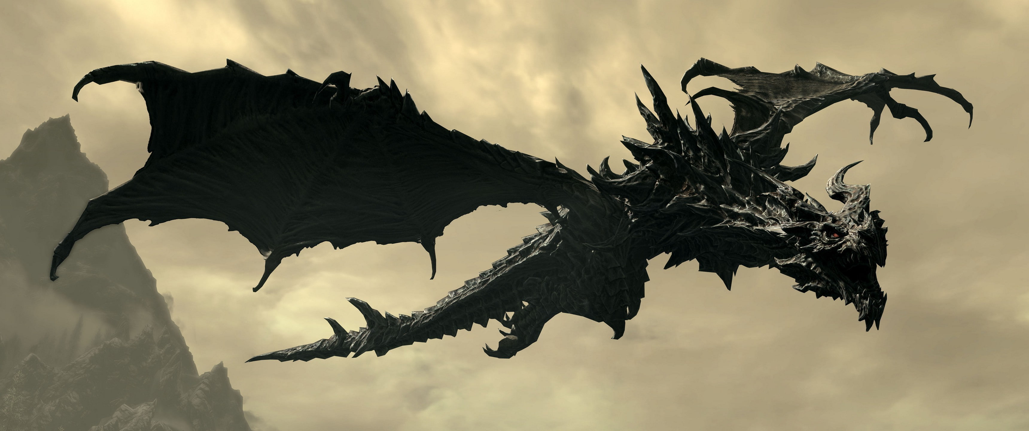 2K, The Elder Scrolls V: Skyrim, video games, Alduin, dragon, HD Wallpaper