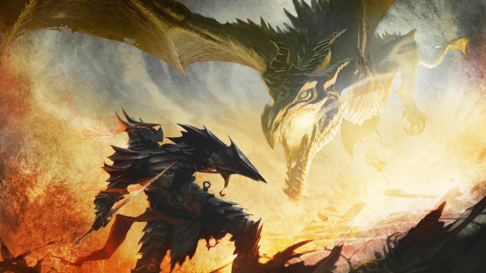 1080P, dragonborn, Alduin, The Elder Scrolls V: Skyrim, HD Wallpaper