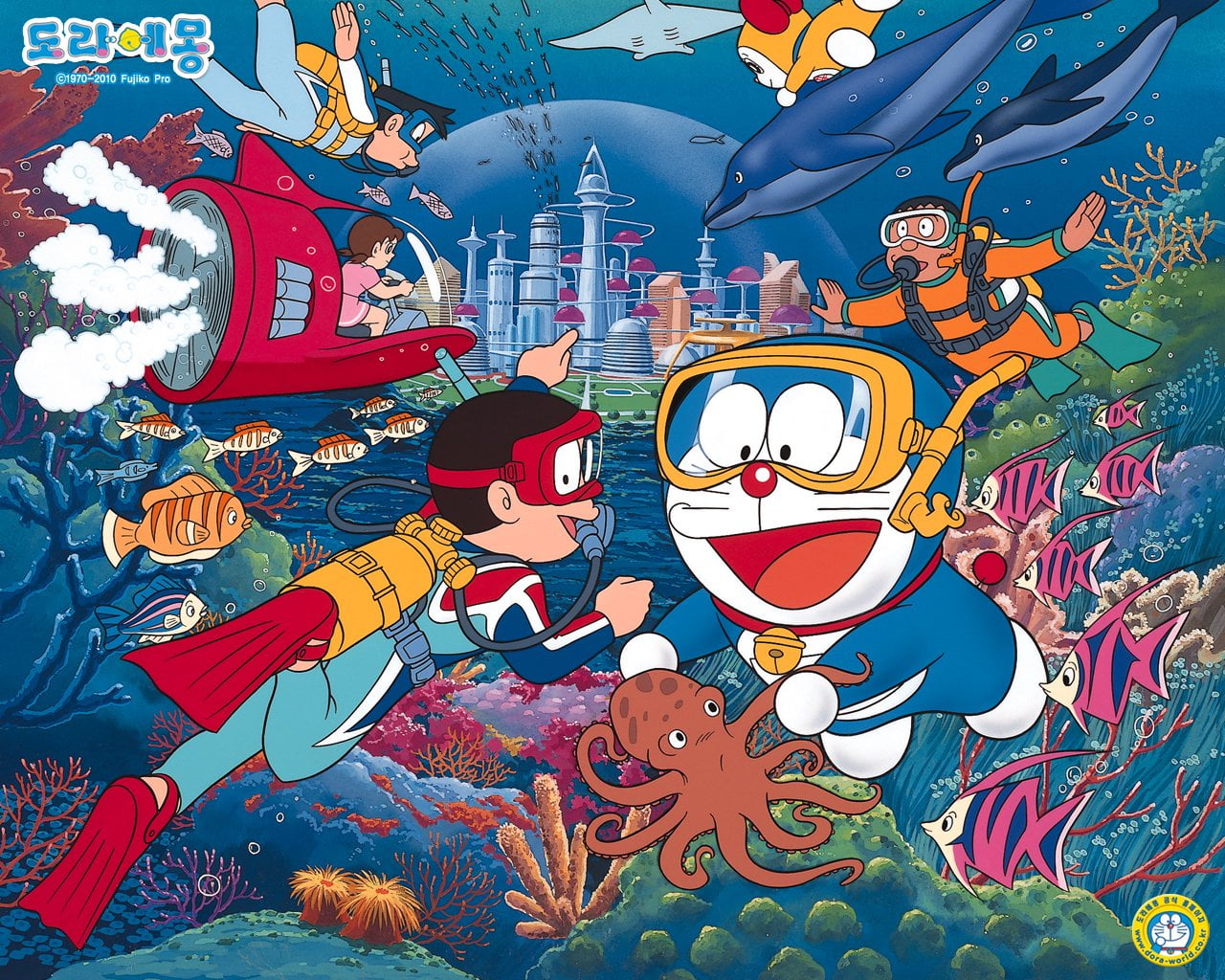 day, design, mural, representation, Doraemon, art and craft, 720P, festival, outdoors, close-up, male likeness, pattern, built structure, no people, decoration, HD Wallpaper
