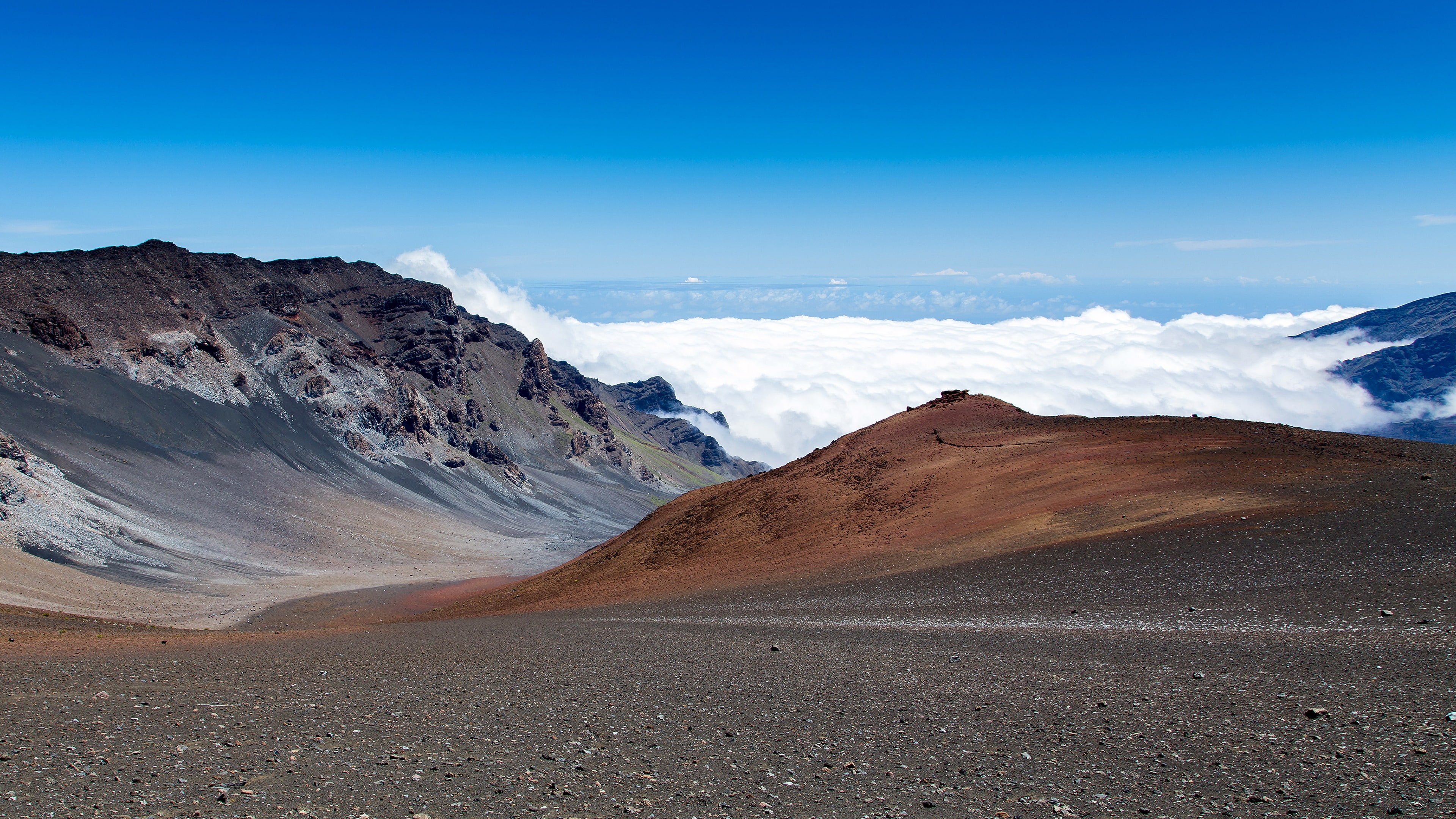 view, landscape, haleakala, clouds, 4K, HD Wallpaper