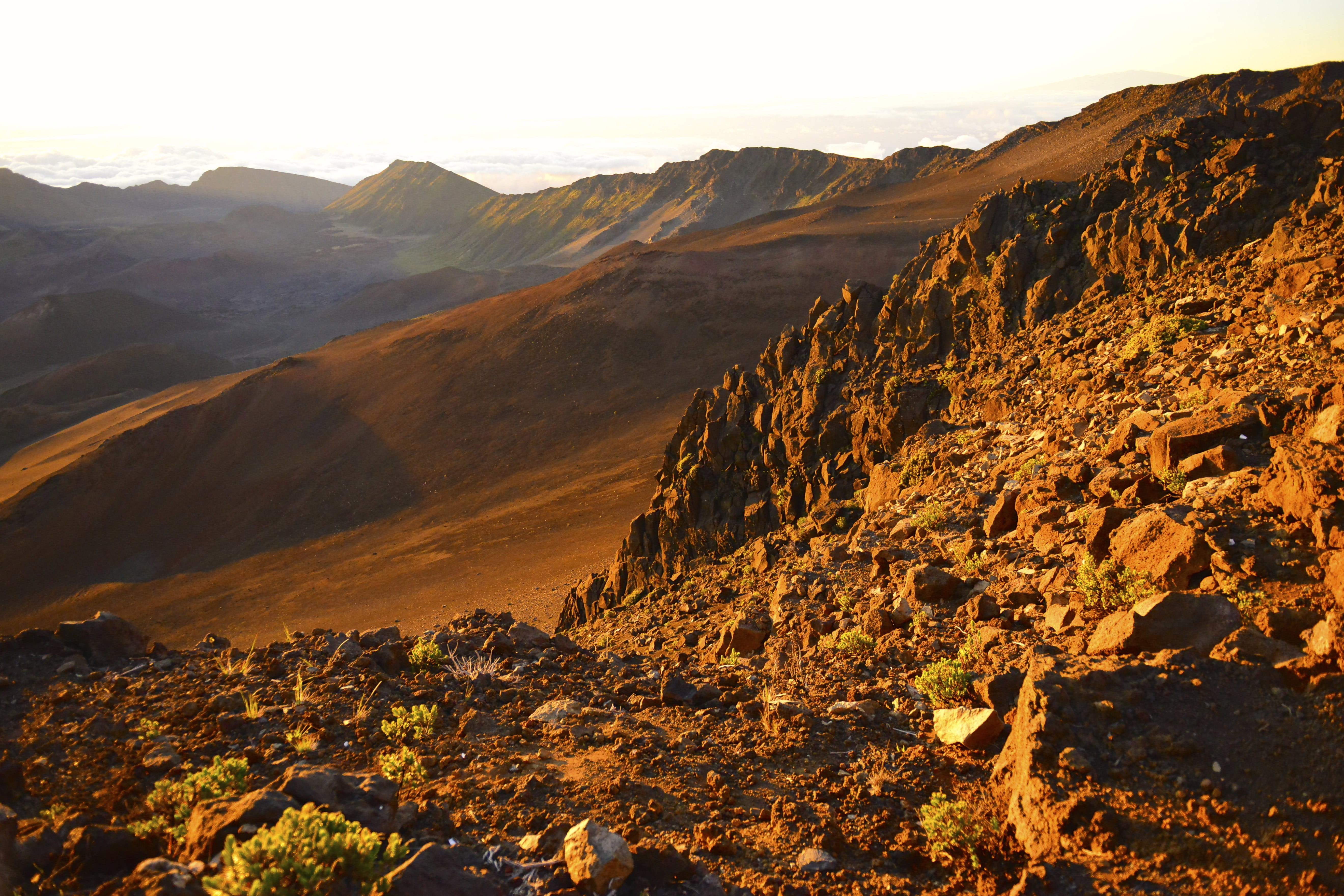 Hawaii, day, hill, solid, mountain, mountain Range, scenics - nature, tranquil scene, national, mountain Peak, 5K, sunset, outdoors, public domain, rock - Object, HD Wallpaper