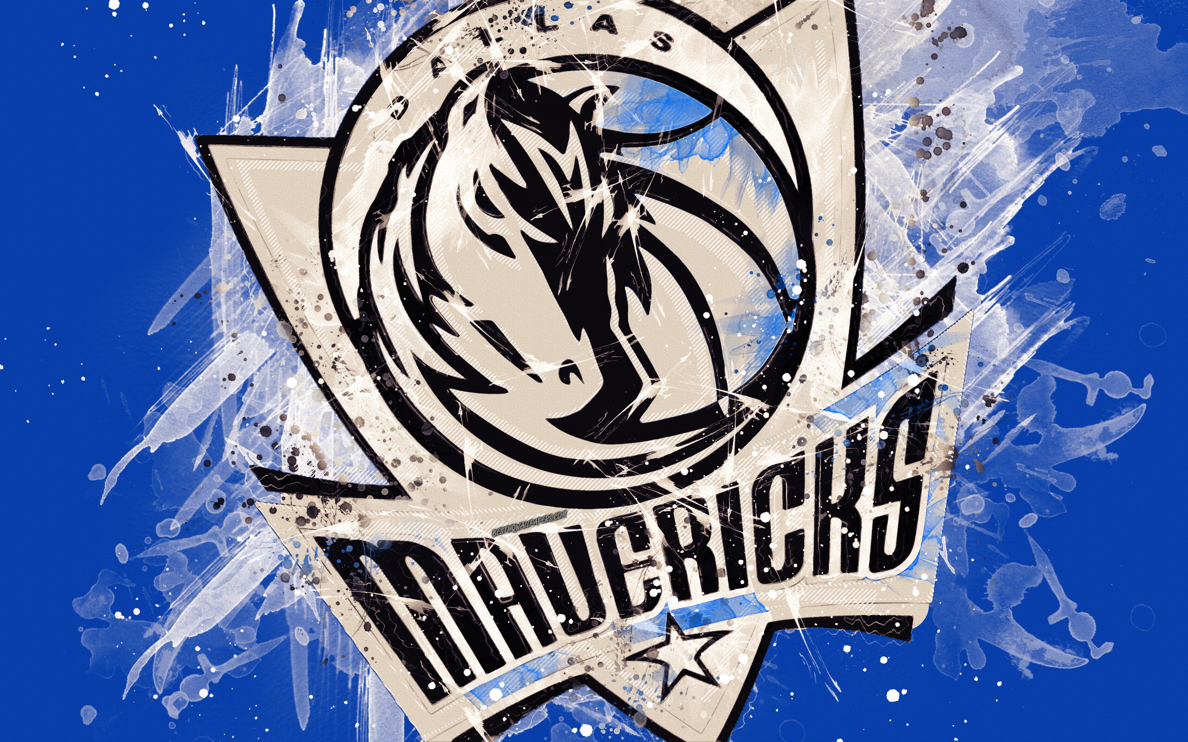 NBA, 4K, Basketball, Logo, Dallas Mavericks, HD Wallpaper
