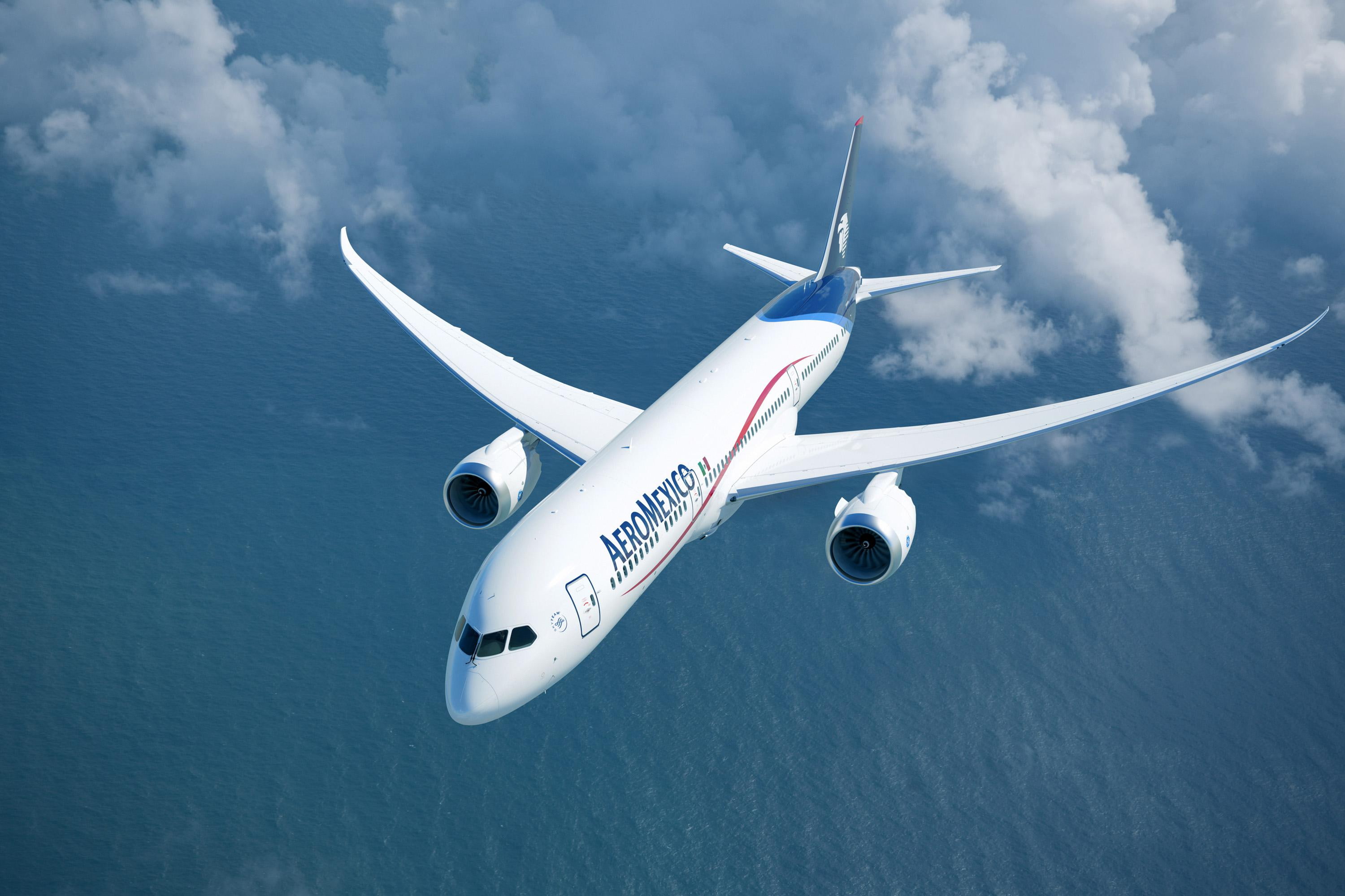 boeing, mexico, aero, blue, airplane, airliner, aeromexico, aircraft, 2K, boeing787, white, HD Wallpaper