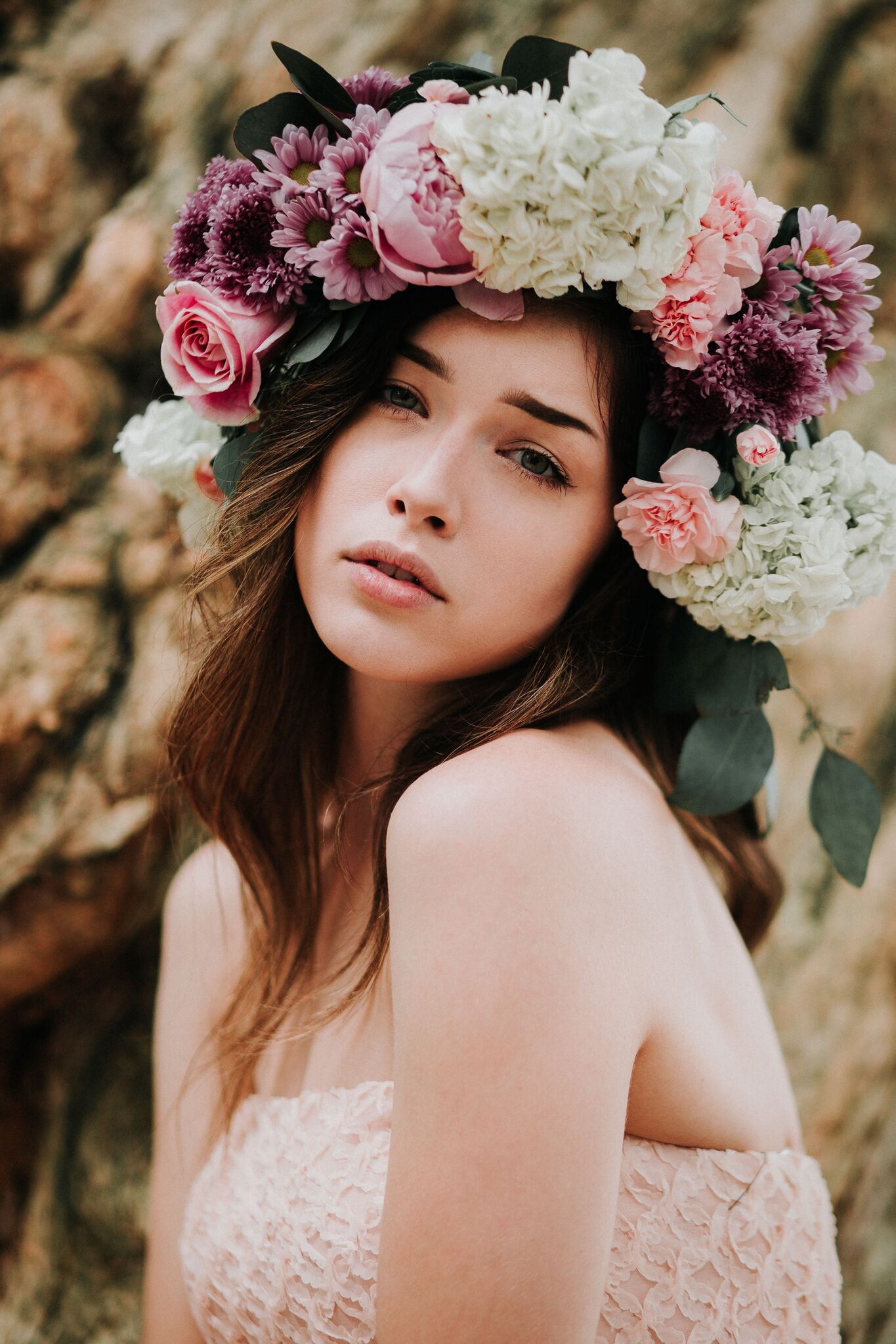 brunette, women, headdress, Lauren Summer, 1080P, model, Phone HD Wallpaper