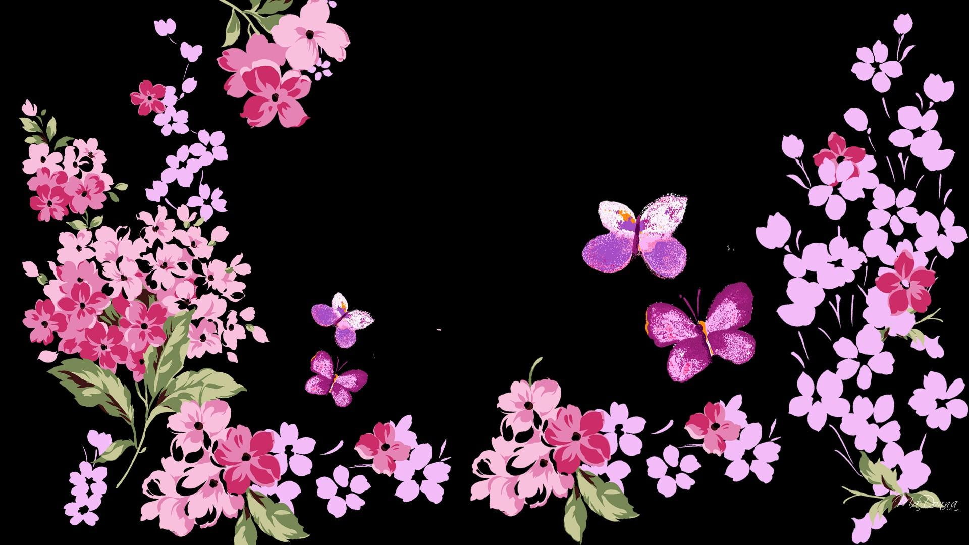 watercolor, summer, flora, floral, pinks, 1080P, 3d and abstract, pink spring, flowers, HD Wallpaper