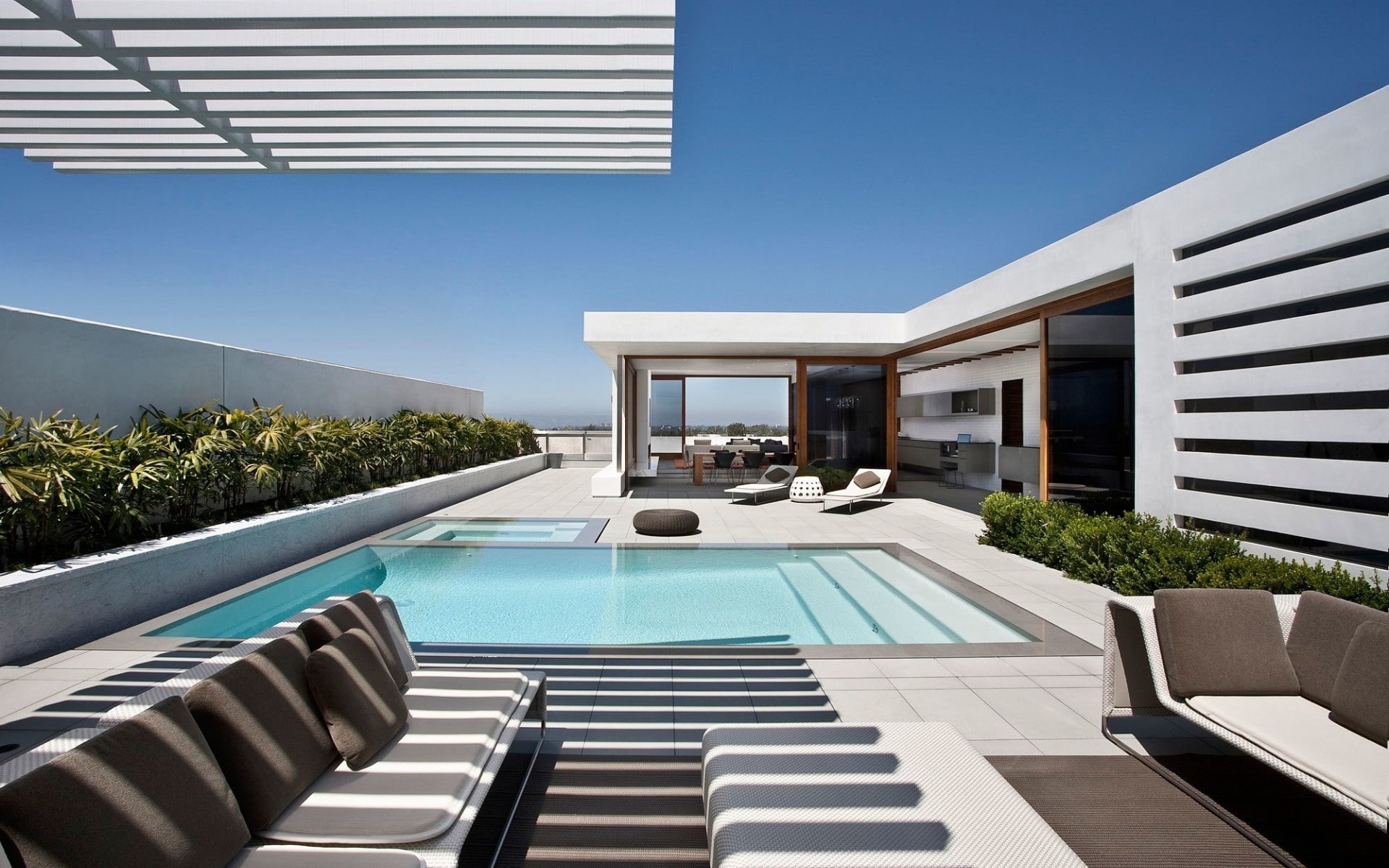 1080P, summer, pool, superb, house, HD Wallpaper
