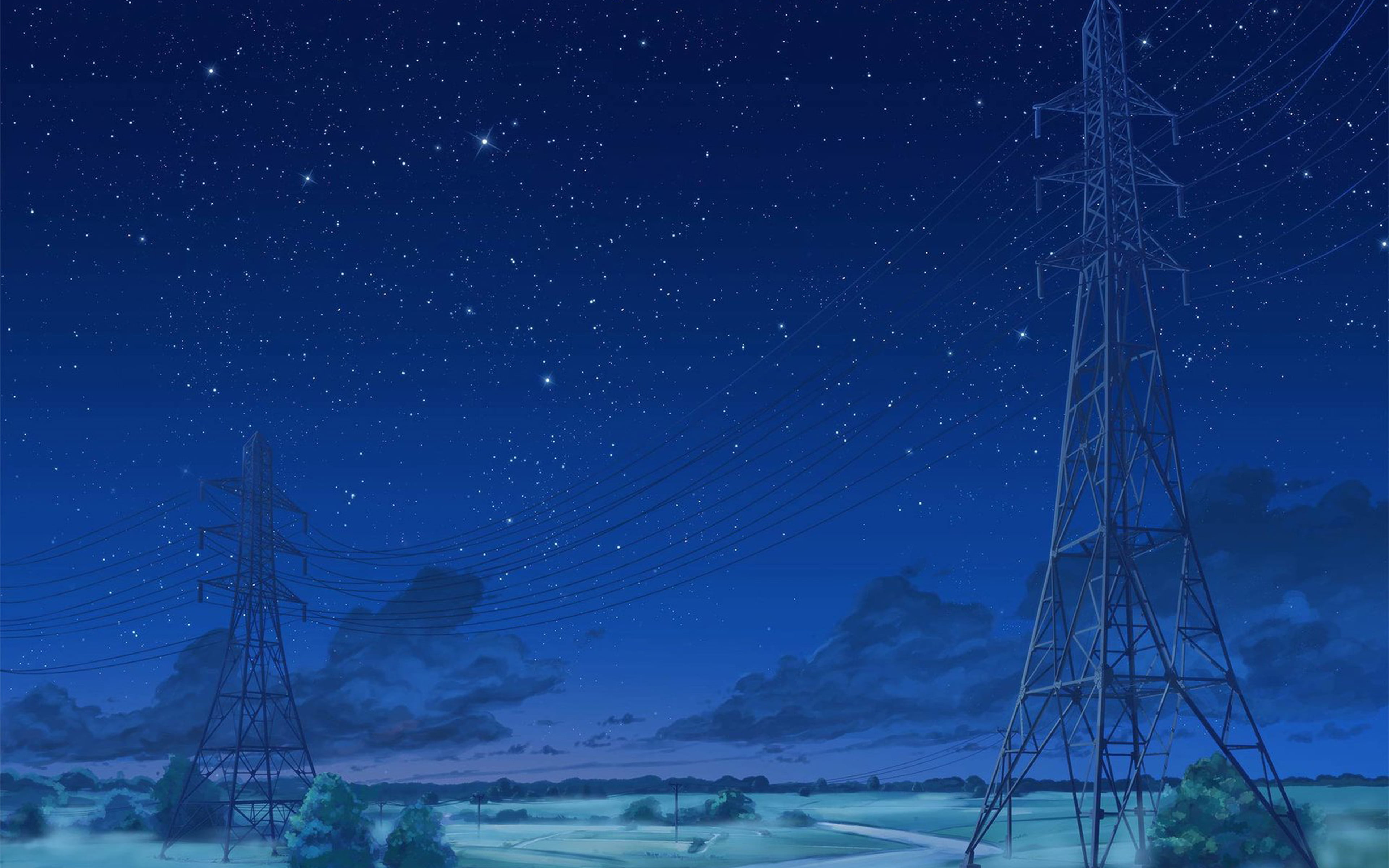 power line, nature, scenics - nature, fuel and power generation, no people, cable, electricity, technology, space, 4K, art, power supply, chebynkin, star, HD Wallpaper