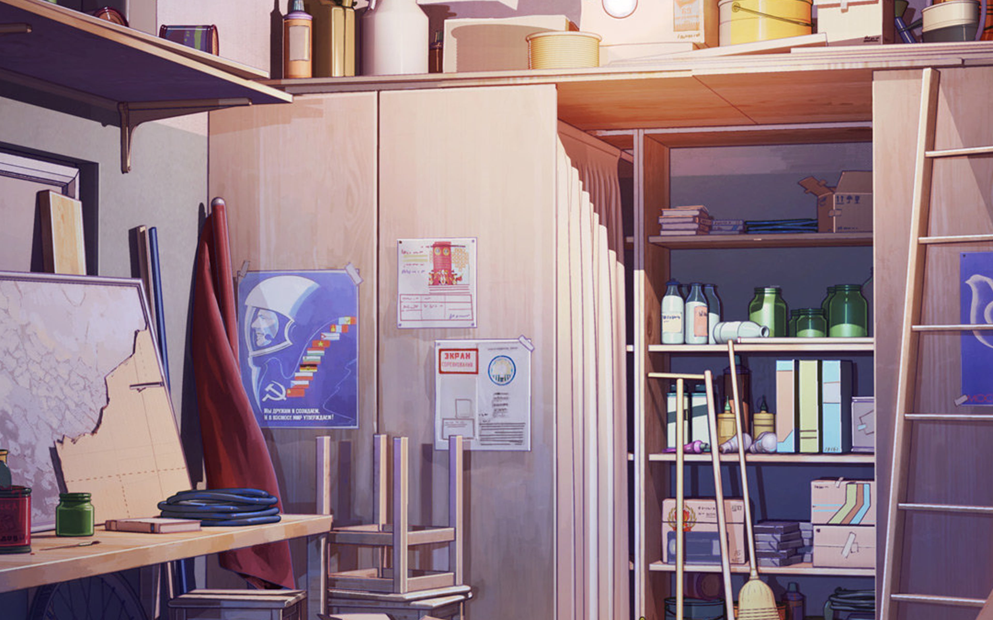 library, shelf, wood - material, chebynkin, door, indoors, ladder, entrance, absence, book, domestic room, table, bookshelf, home interior, day, illustration, HD Wallpaper