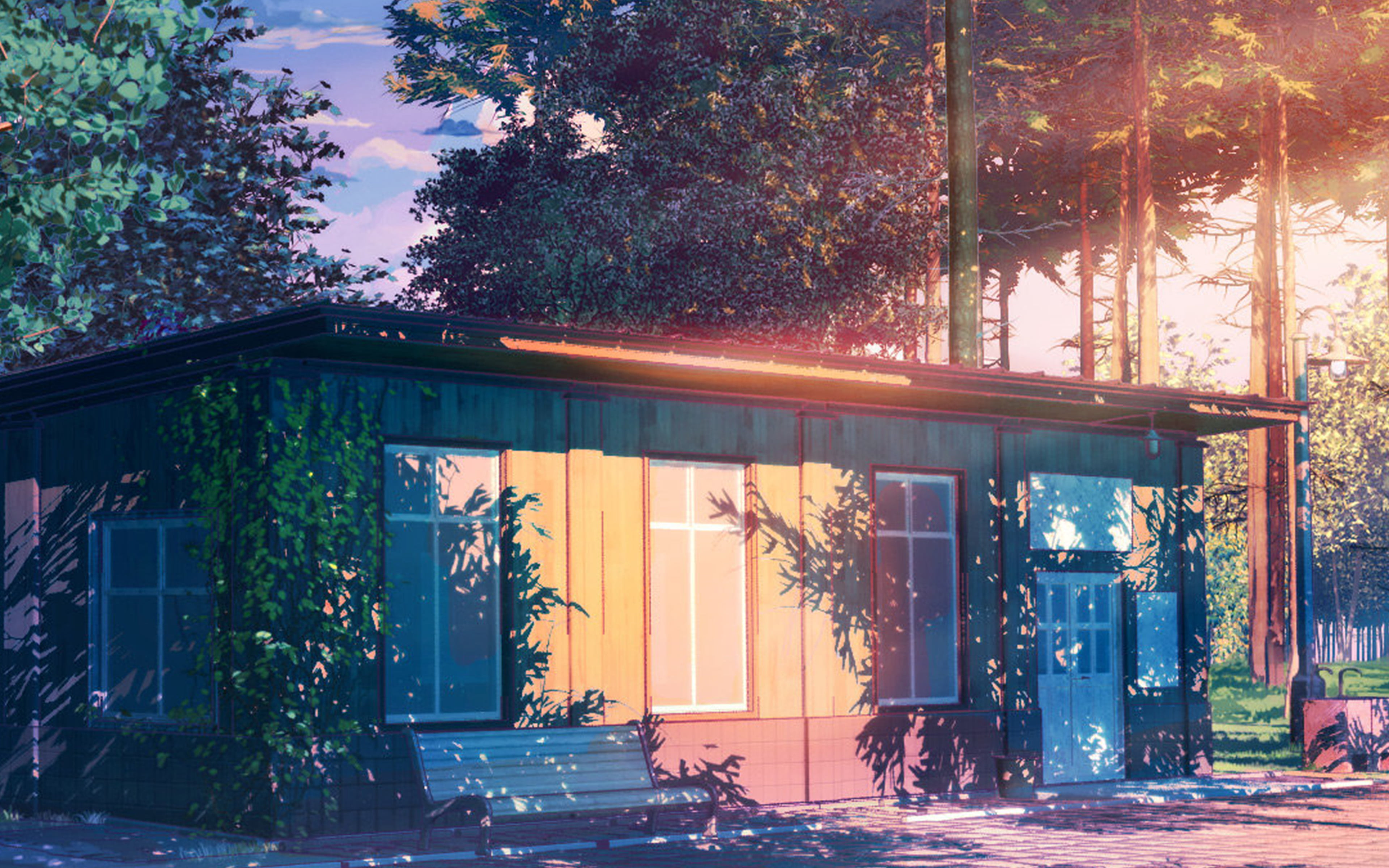 chebynkin, house, arseniy, day, 4K, art, growth, illustration, glass - material, no people, absence, sunlight, window, entrance, tree, wood - material, HD Wallpaper