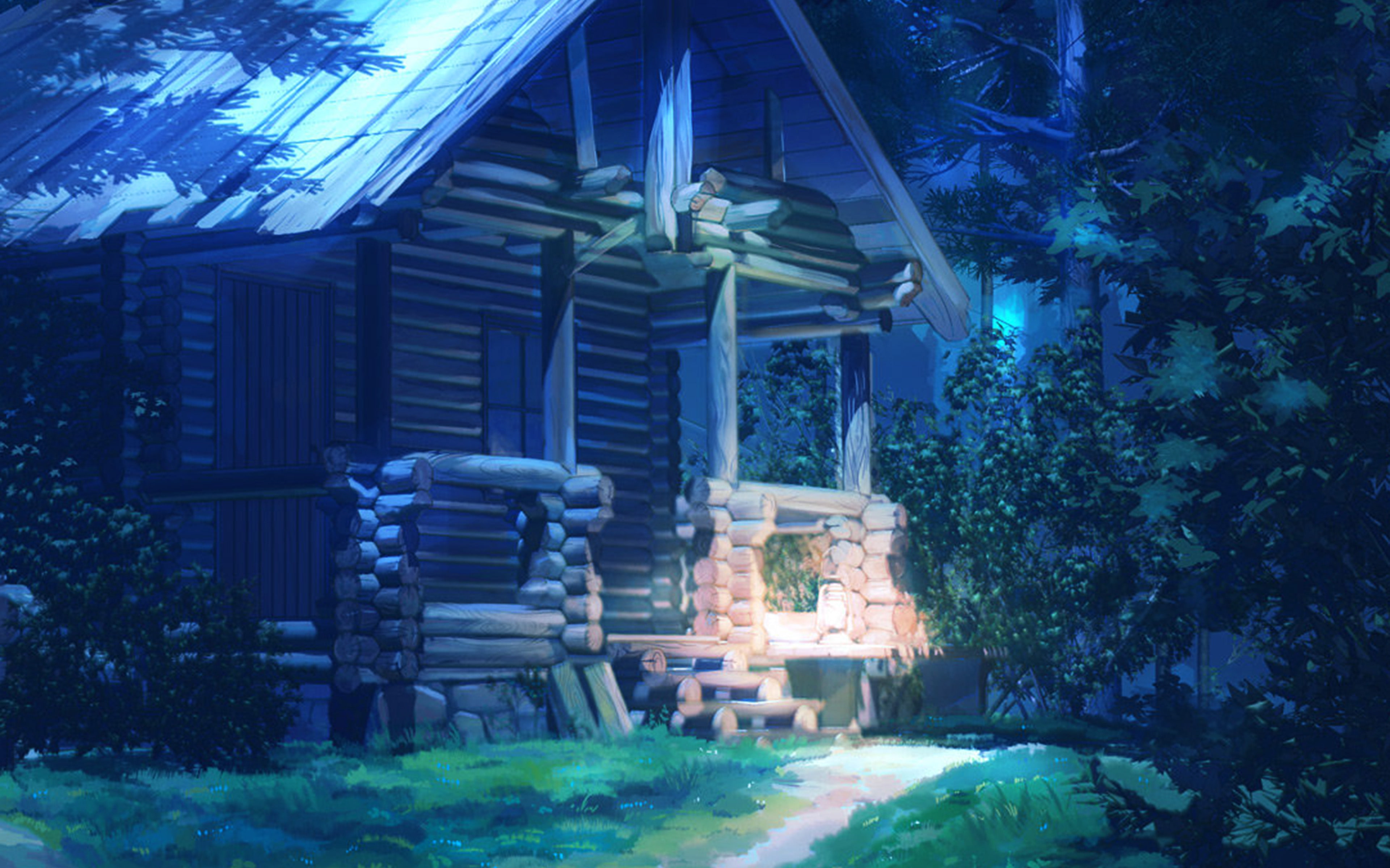 art, 4K, chebynkin, house, illust, wood, arseniy, HD Wallpaper