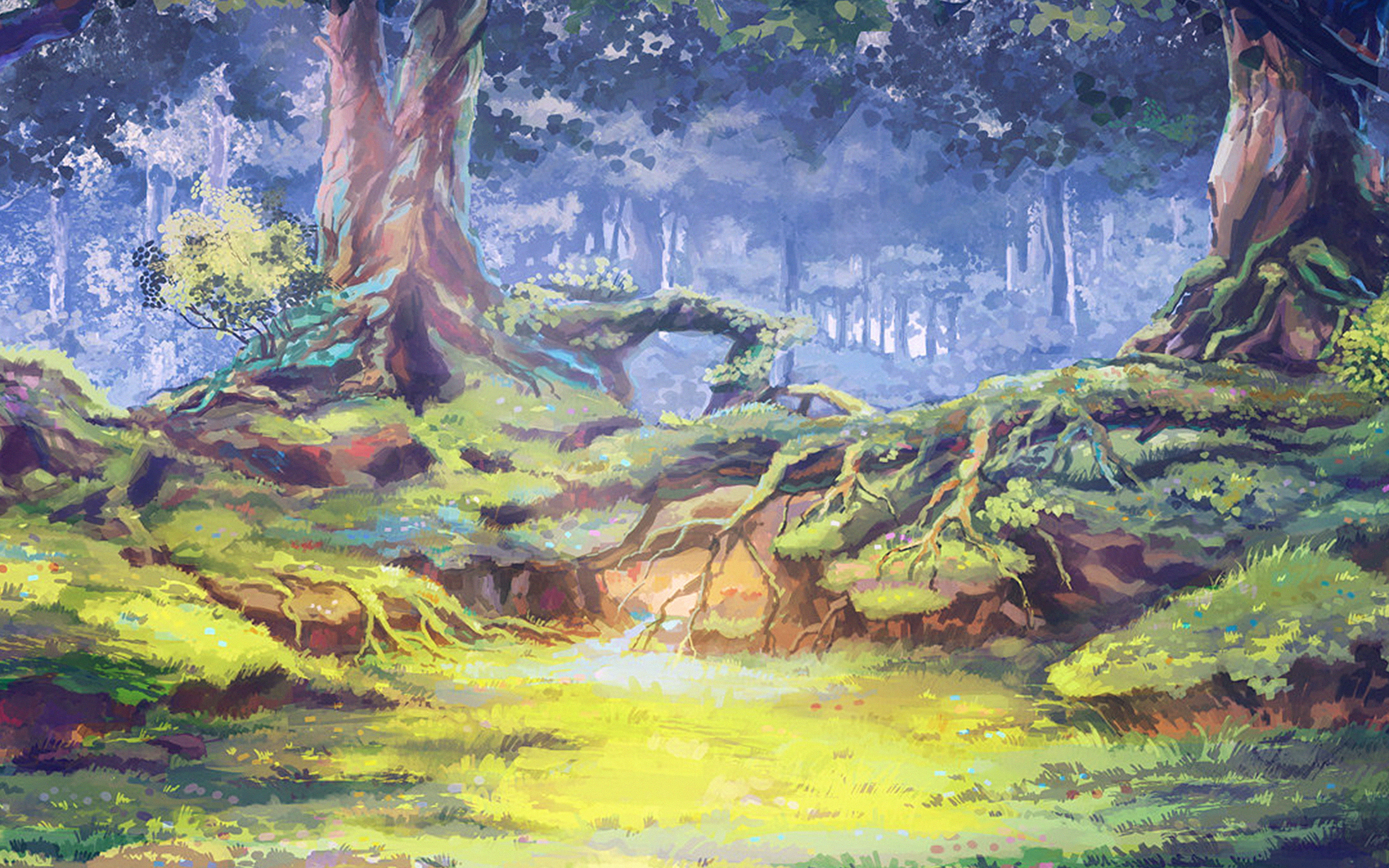 chebynkin, illustration, forest, nature, 4K, arseniy, art, HD Wallpaper