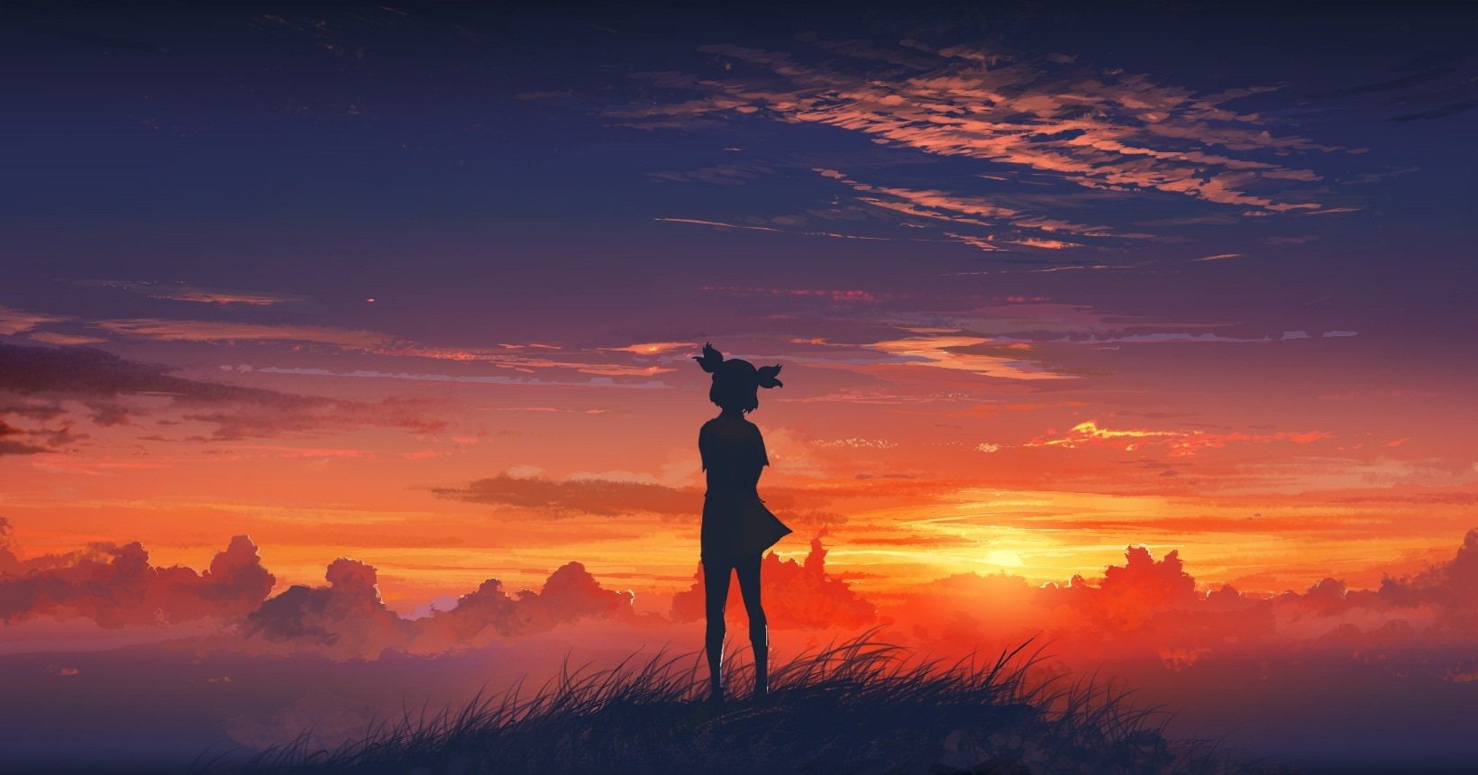 Lena (character), Everlasting Summer, anime, Anime Girls, 720P, sunset, HD Wallpaper