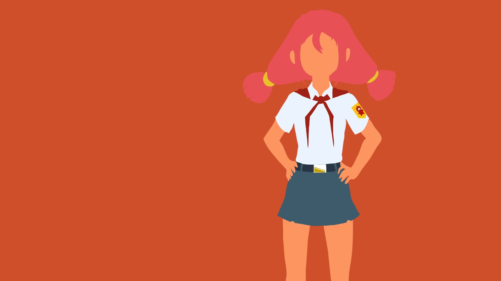 obscured face, adult, 1080P, holding, ulyana (character), sunlight, Everlasting Summer, studio shot, front view, standing, young adult, anime, copy space, HD Wallpaper