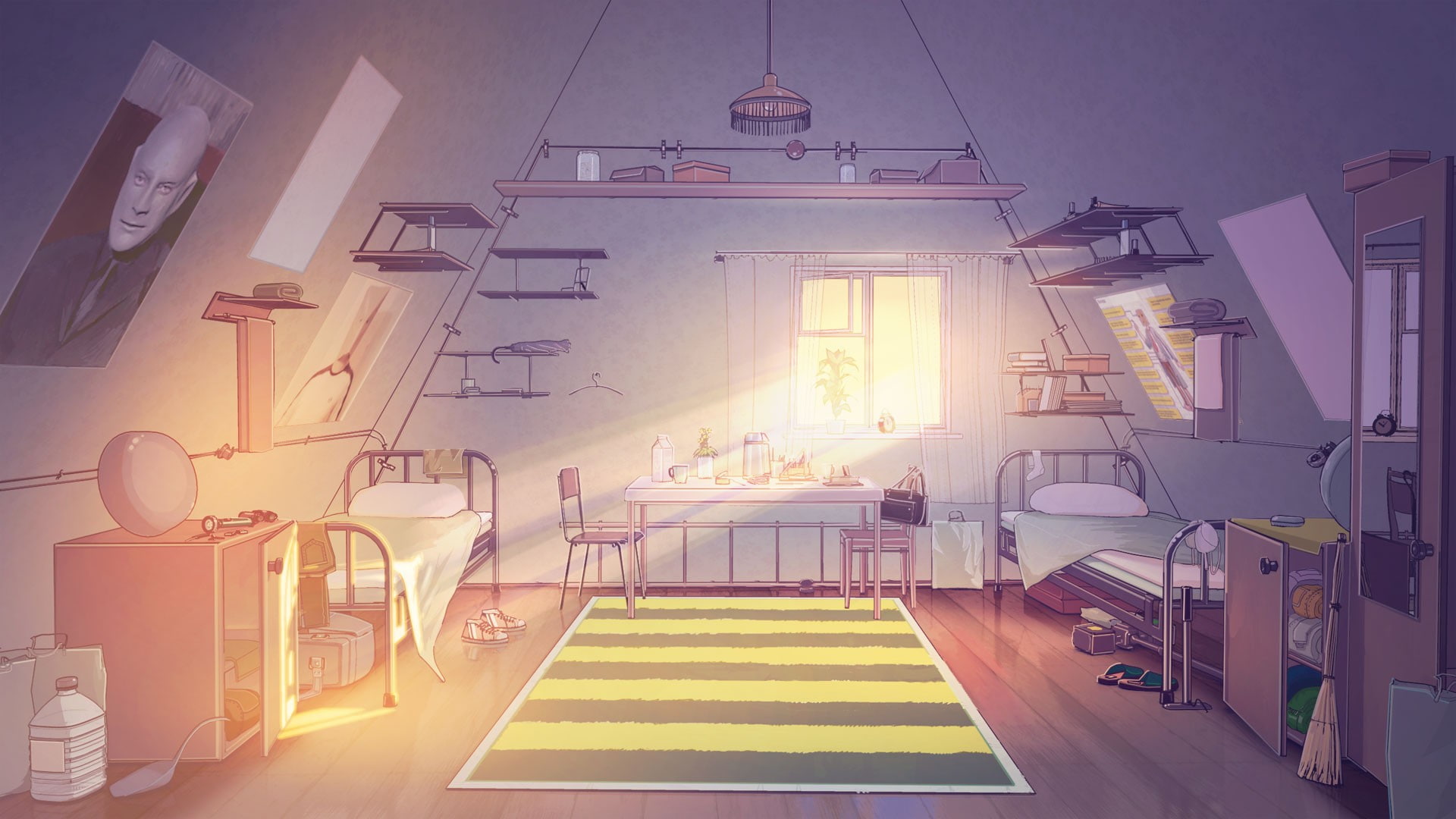 bed, carpets, 1080P, morning, Everlasting Summer, HD Wallpaper