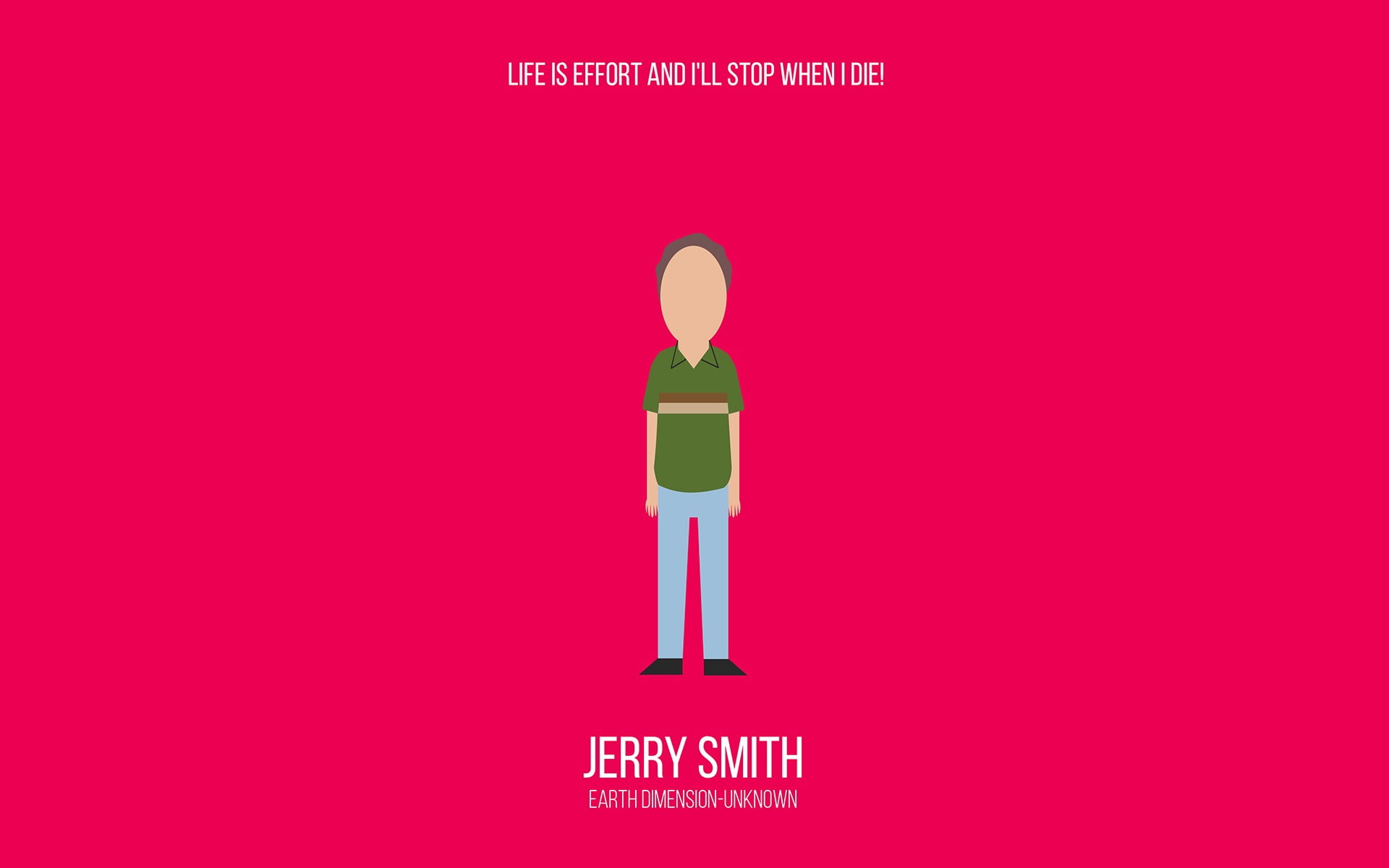 1080P, Jerry Smith, Rick and Morty, minimalism, cartoon, HD Wallpaper