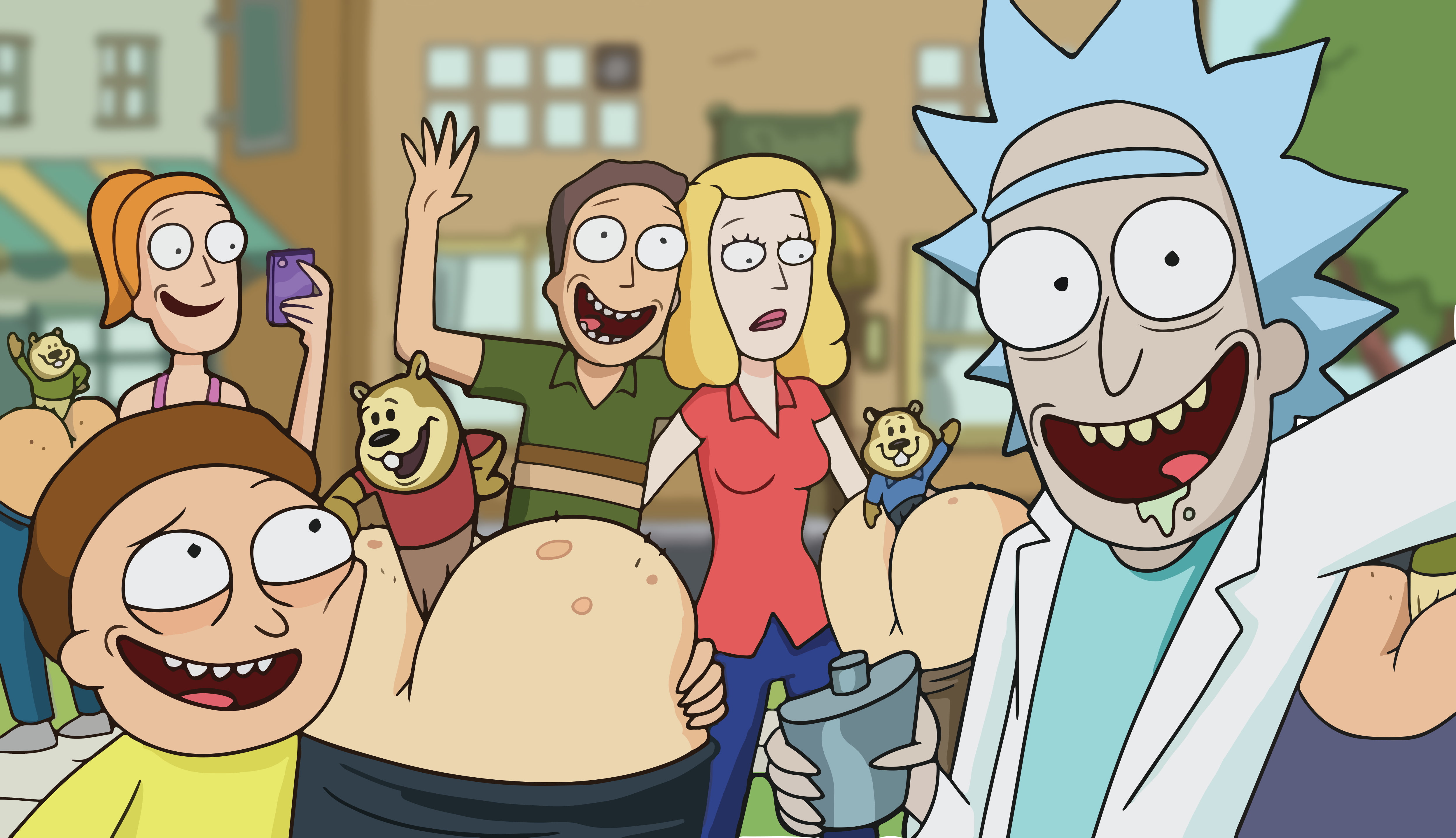 TV, Adult Swim, Rick Sanchez, Summer Smith, Jerry Smith, Beth Smith, Morty Smith, Rick and Morty, 4K, HD Wallpaper