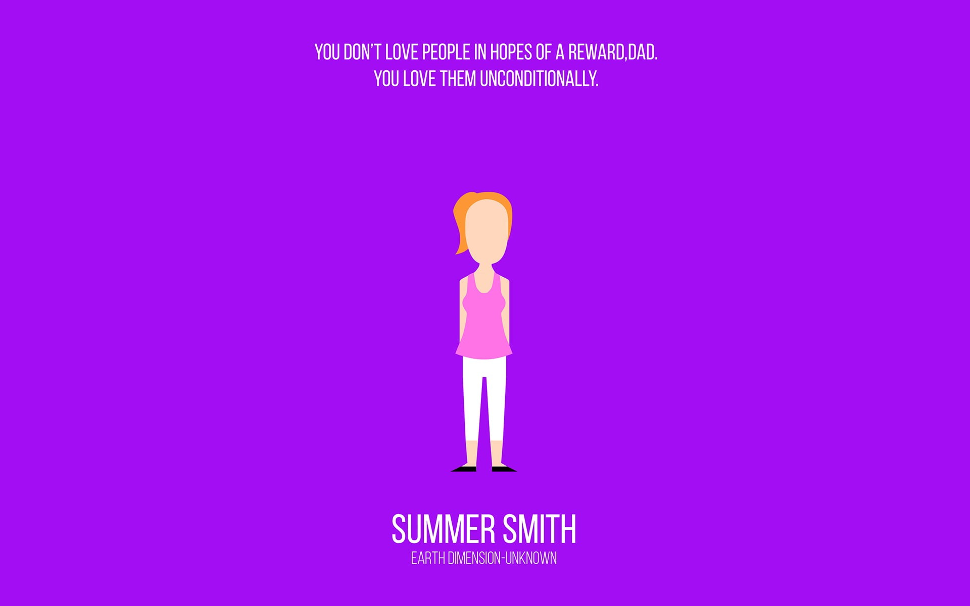 cartoon, Rick and Morty, minimalism, 1080P, Summer Smith, HD Wallpaper