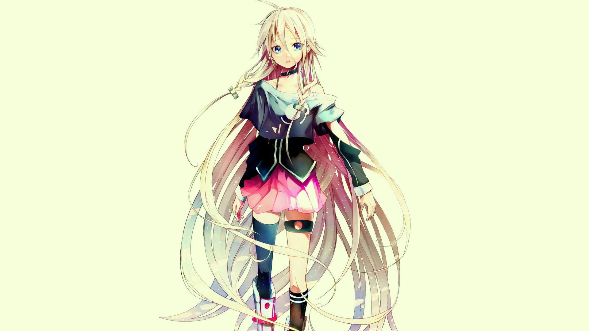 looking at camera, blonde, IA (Vocaloid), blond hair, long hair, girls, digital composite, childhood, females, hair, copy space, portrait, elegance, 1080P, HD Wallpaper