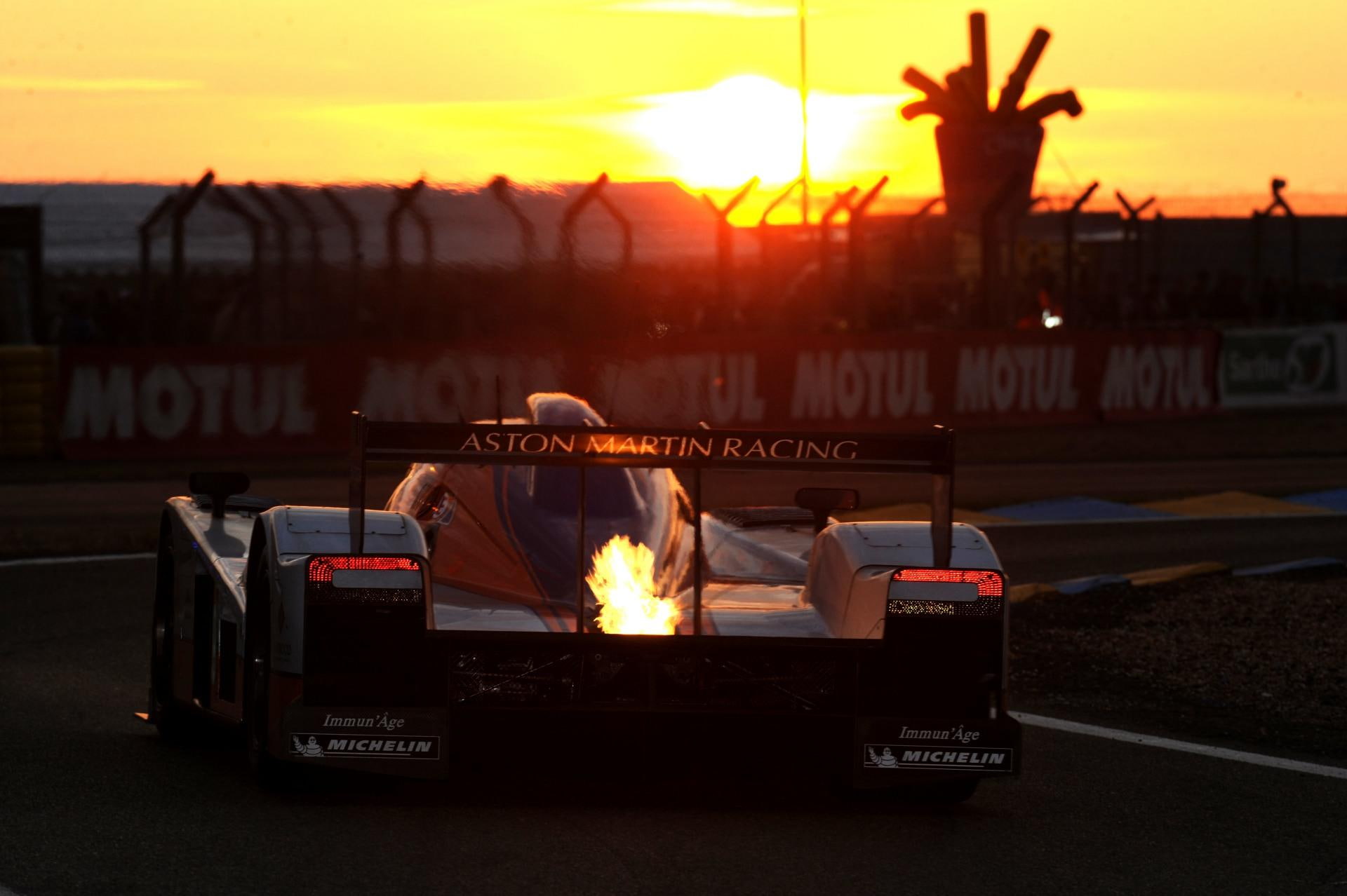 lemans, transportation, real people, sunset, flame, communication, martin, aston, lmp, nature, mode of transportation, 1080P, fire, western script, burning, HD Wallpaper