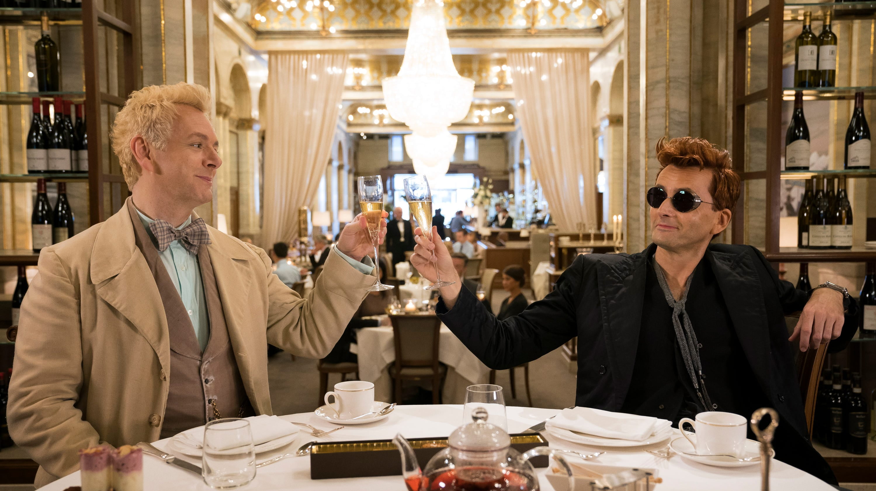 Crowley (Good Omens), David Tennant, TV Show, Michael Sheen, Good Omens, 2K, Aziraphale (Good Omens), HD Wallpaper