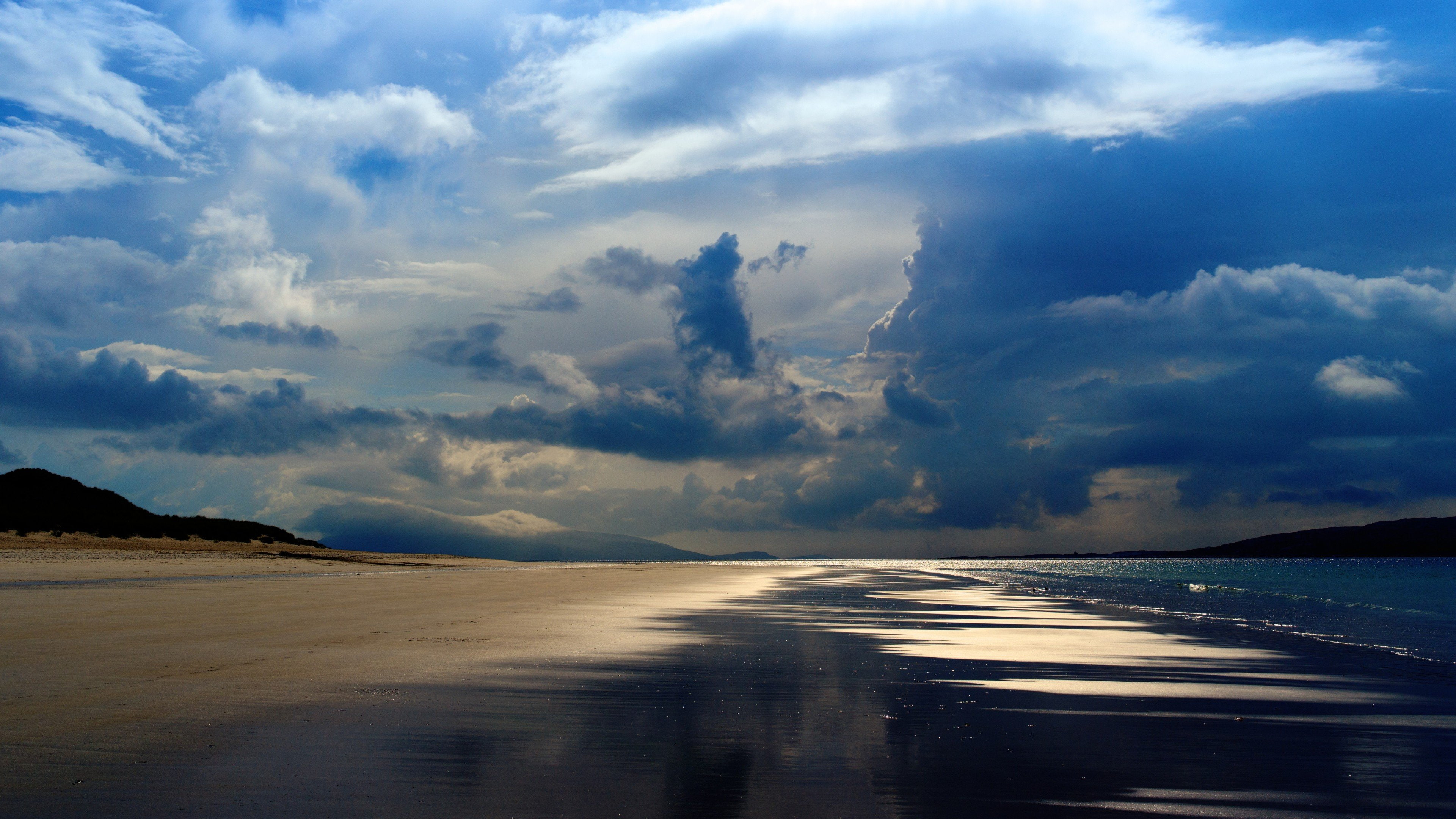 4K, nubes, olas, naturaleza, mar, playa, HD Wallpaper