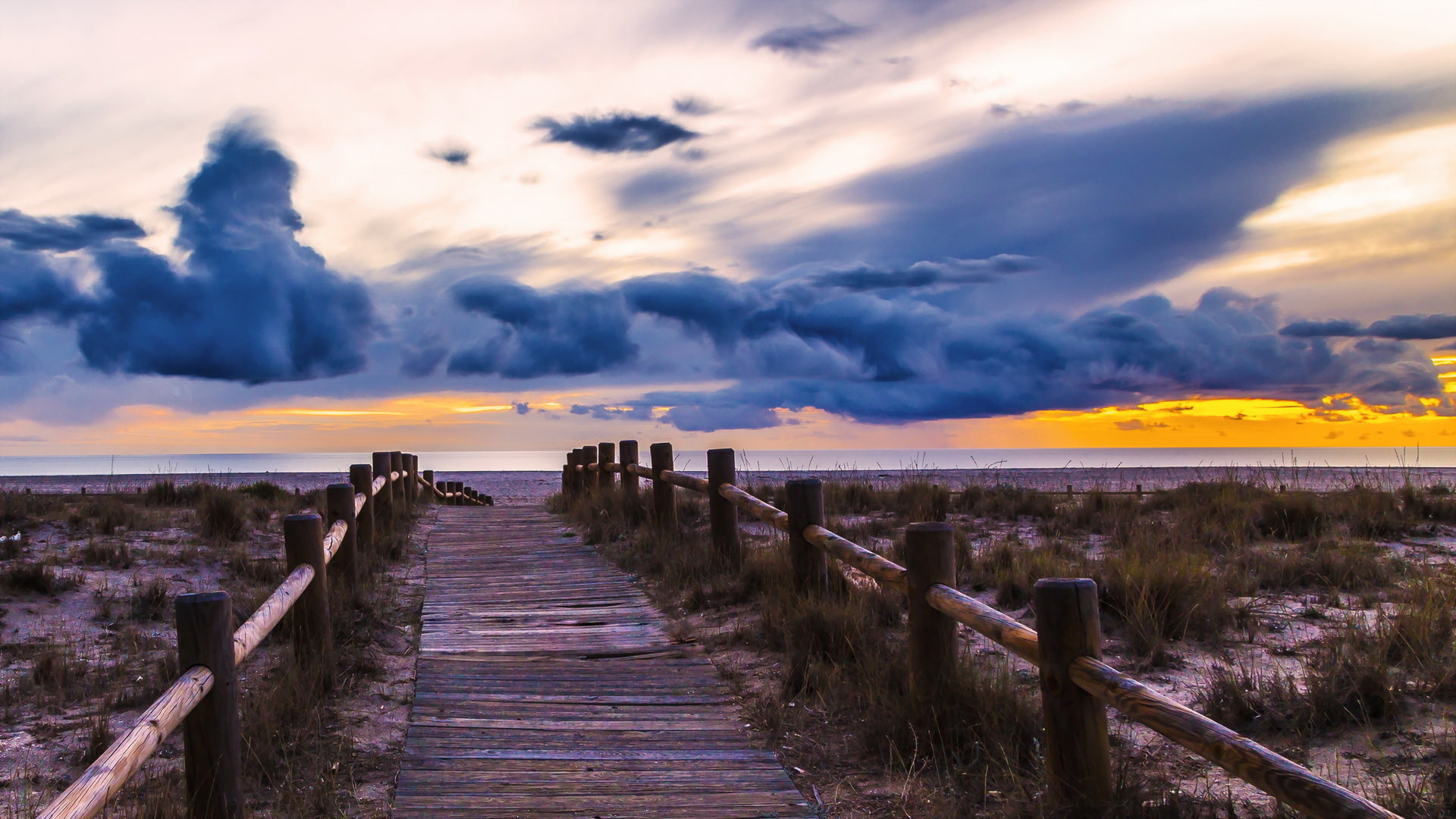 nubes, 1080P, andalucia, beaches of almeria, HD Wallpaper