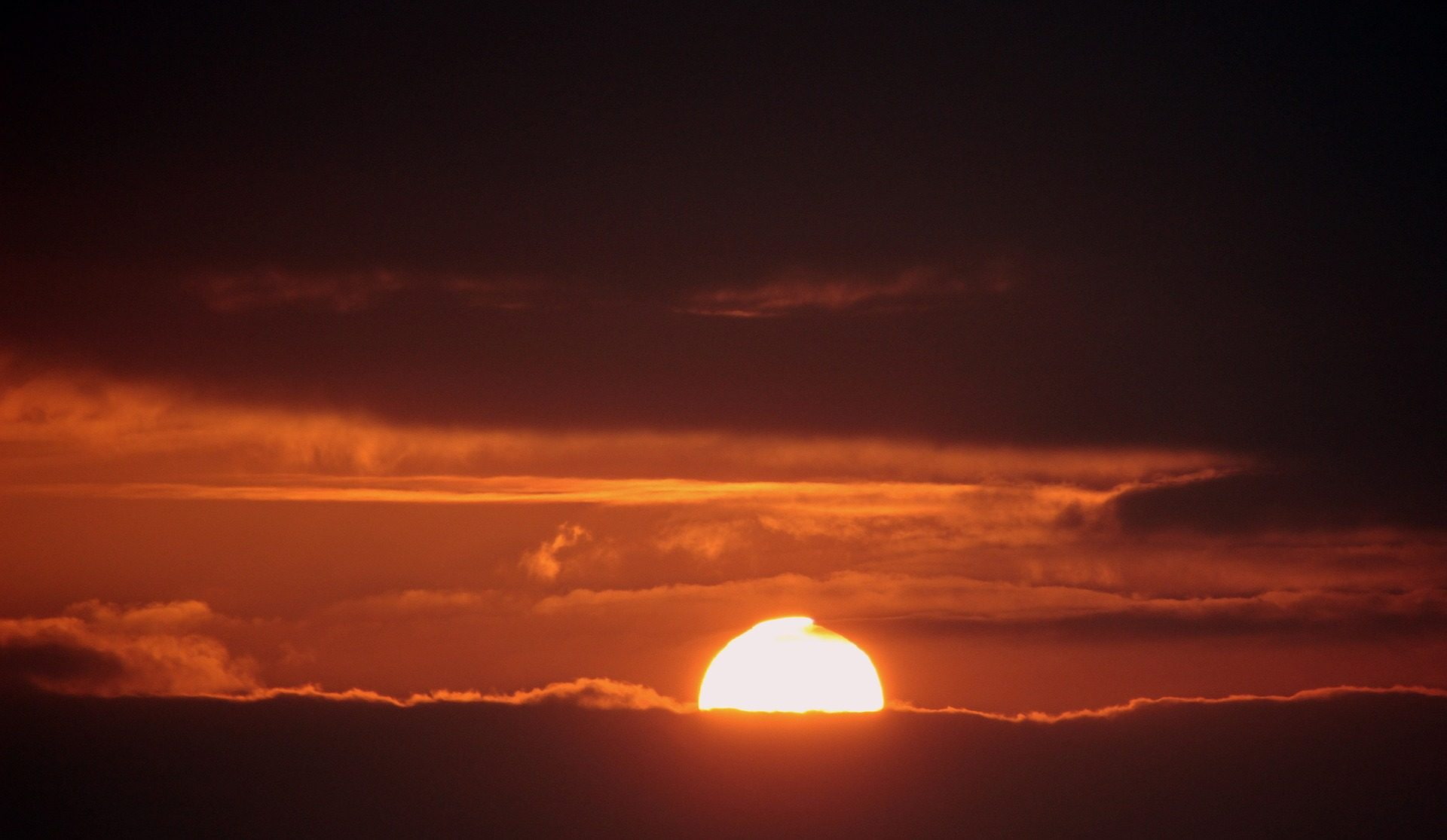 nubes, horizonte, naturaleza, sol, 1080P, puesta, HD Wallpaper
