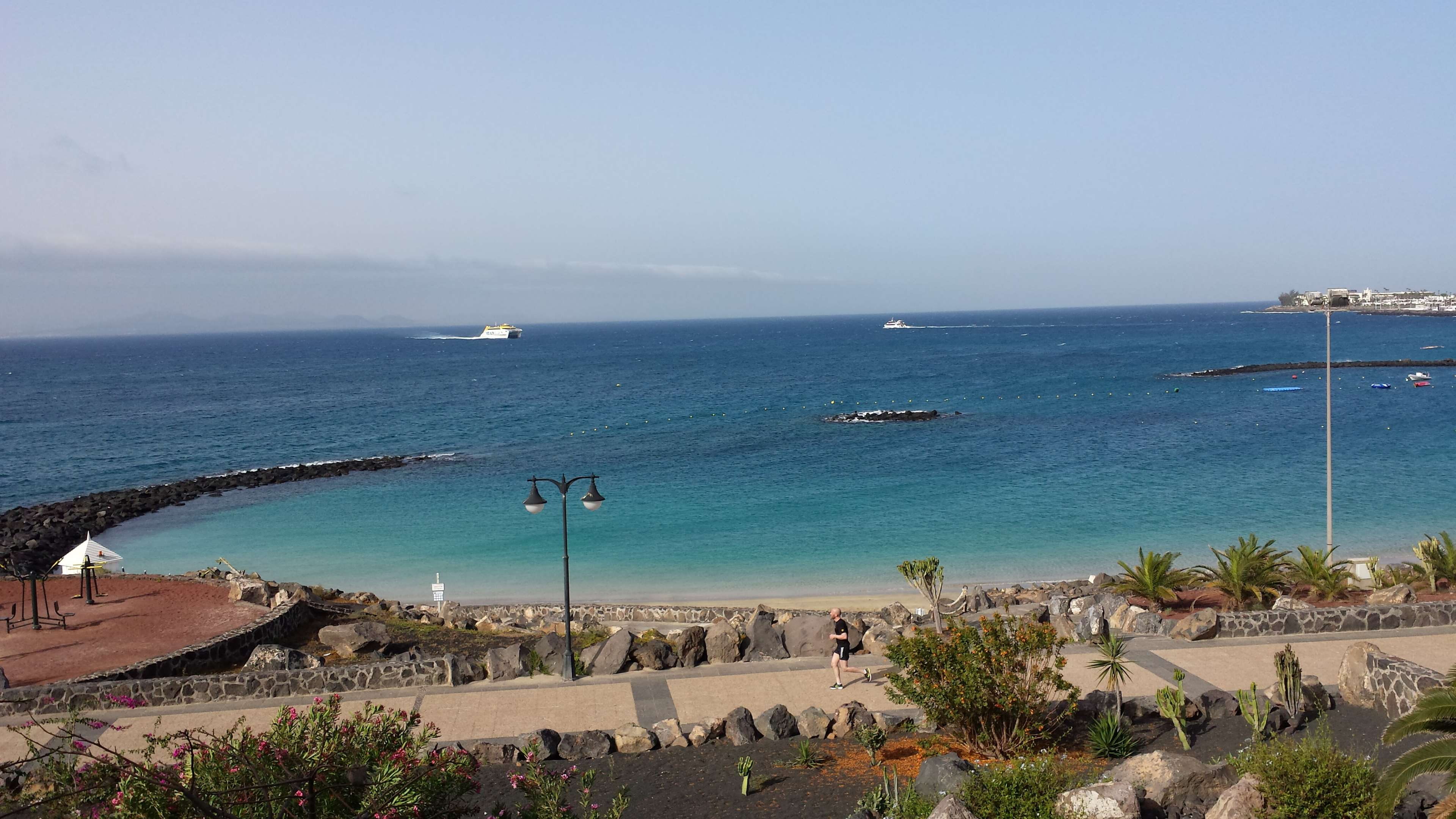 day, playa blanca lanzarote, tree, land, horizon, architecture, outdoors, sea, plant, horizon over water, beach, nautical vessel, 4K, sky, no people, nature, HD Wallpaper