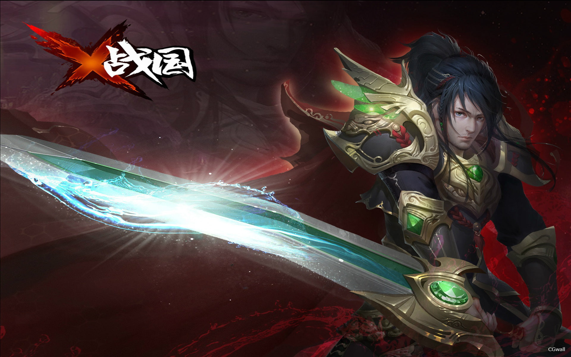 male, agate, resolution, desktop, sharp, 1080P, states, hd, x, sword, green, warring, asian, heavy, warrior, HD Wallpaper