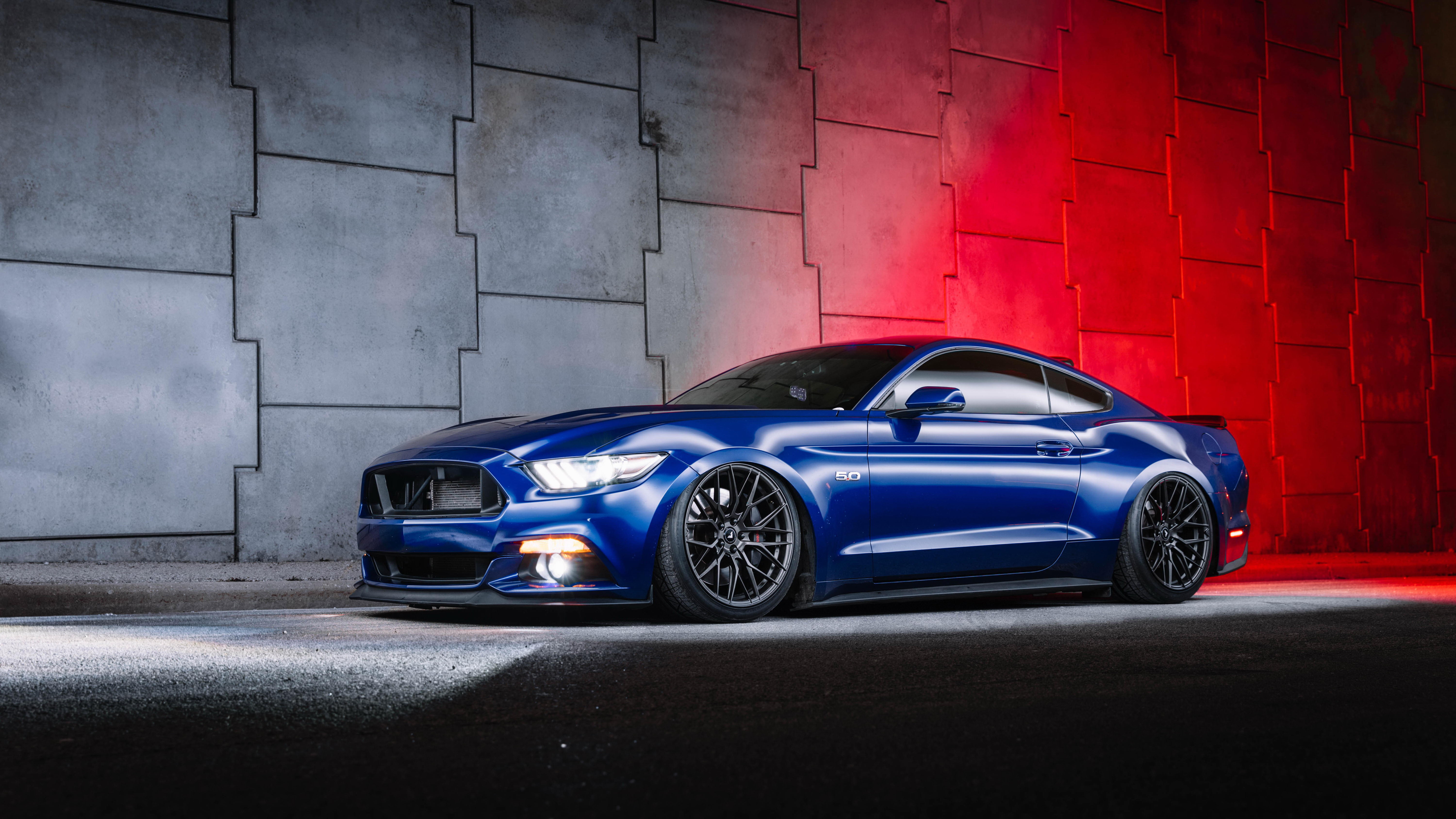 blue, mode of transportation, mustang, carbon, 5K, concrete, wealth, building exterior, built structure, wall - building feature, architecture, shiny, HD Wallpaper