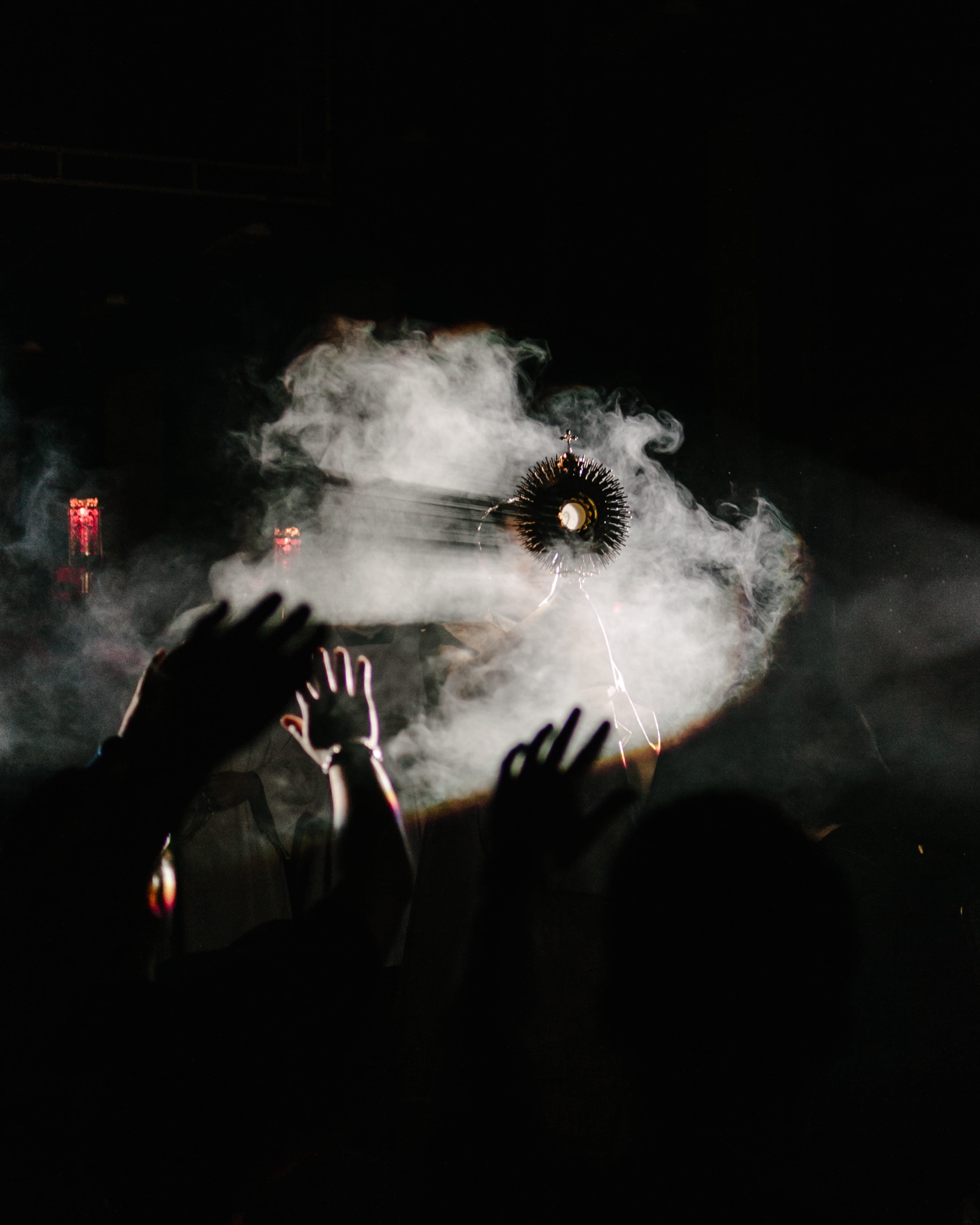 people, men, concert, hands, celebration, indoors, dark, activity, event, arts culture and entertainment, arms raised, sparkler, adult, firework, hand, Phone HD Wallpaper