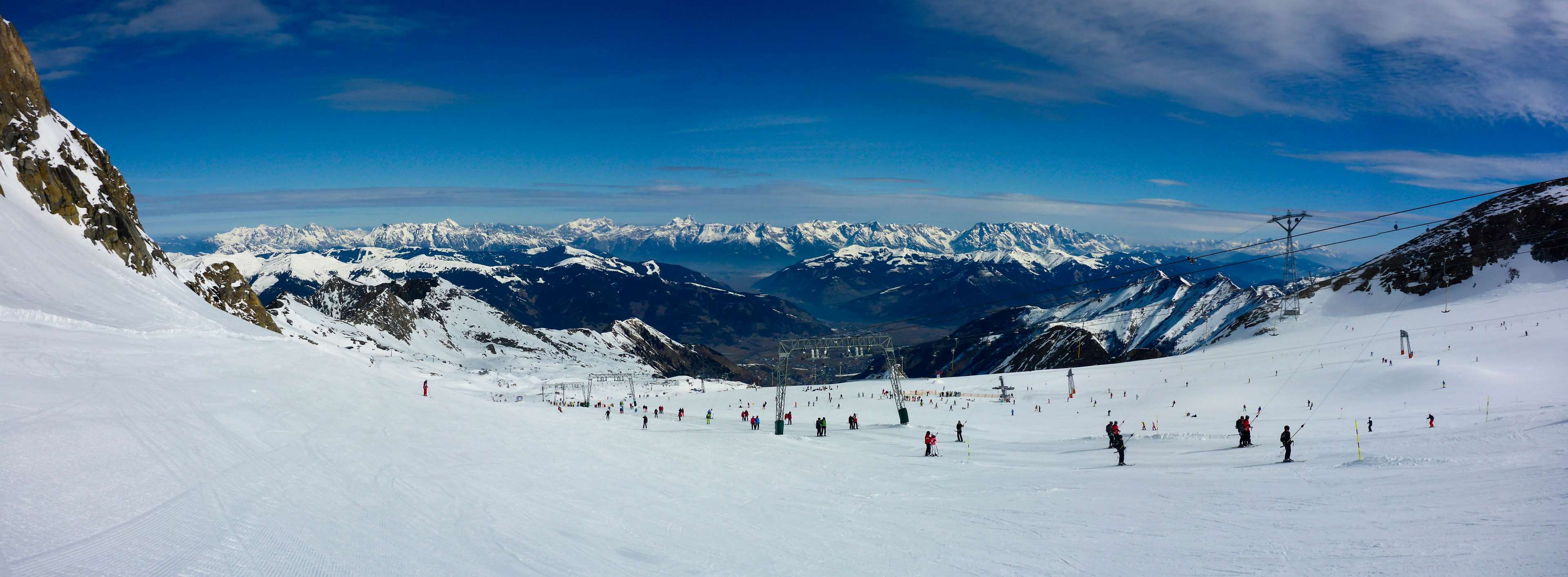 panorama, people, vie, recreation, environment, hills, sky, scenic, slope, downhill, mountain range, mountain peak, clouds, snowy, scenics - nature, ski, HD Wallpaper