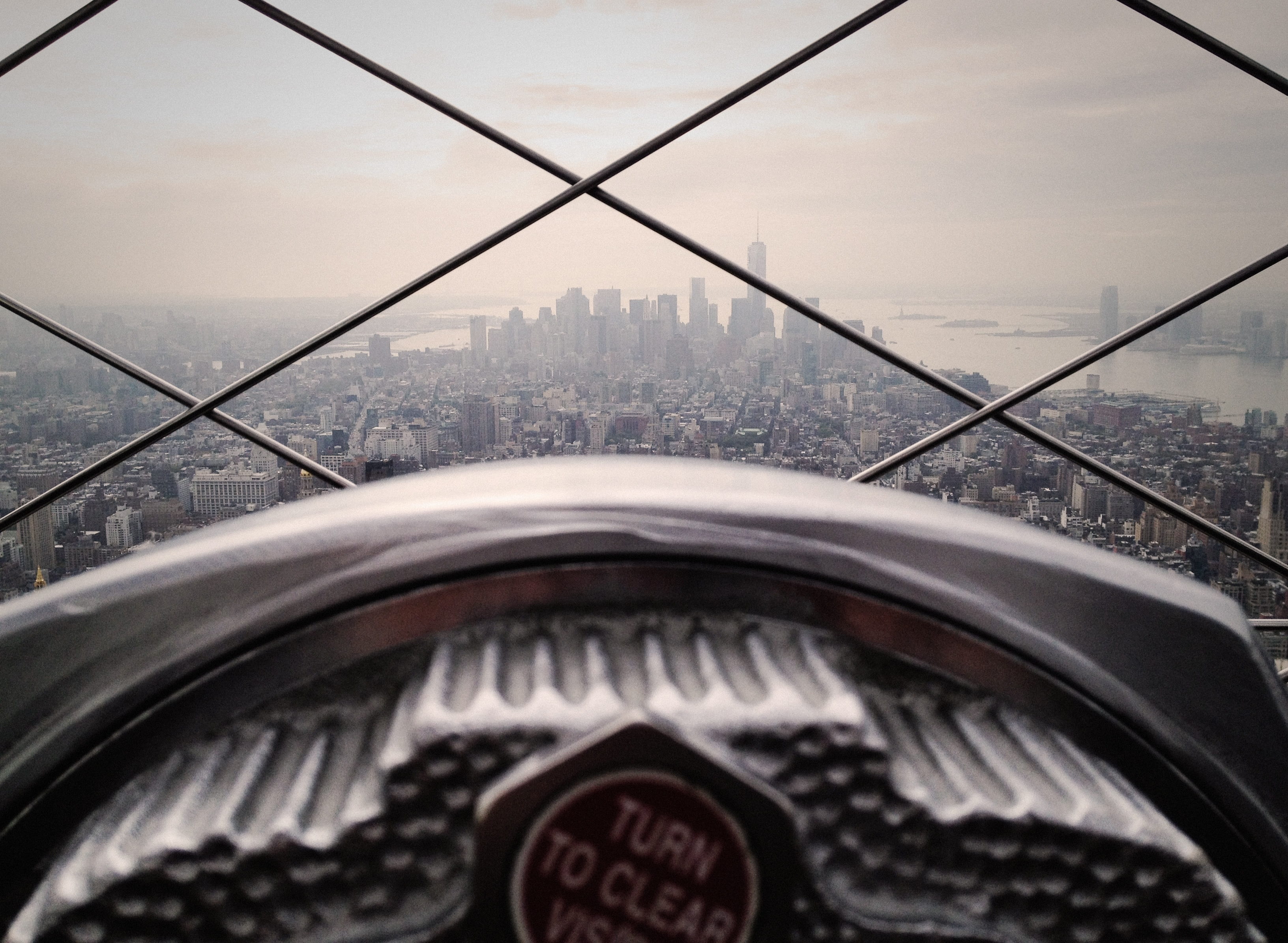 fence, city life, high, day, transportation, bridge - man made structure, security, car, photography, buildings, metal, tower viewer, manhattan, lookout, HD Wallpaper