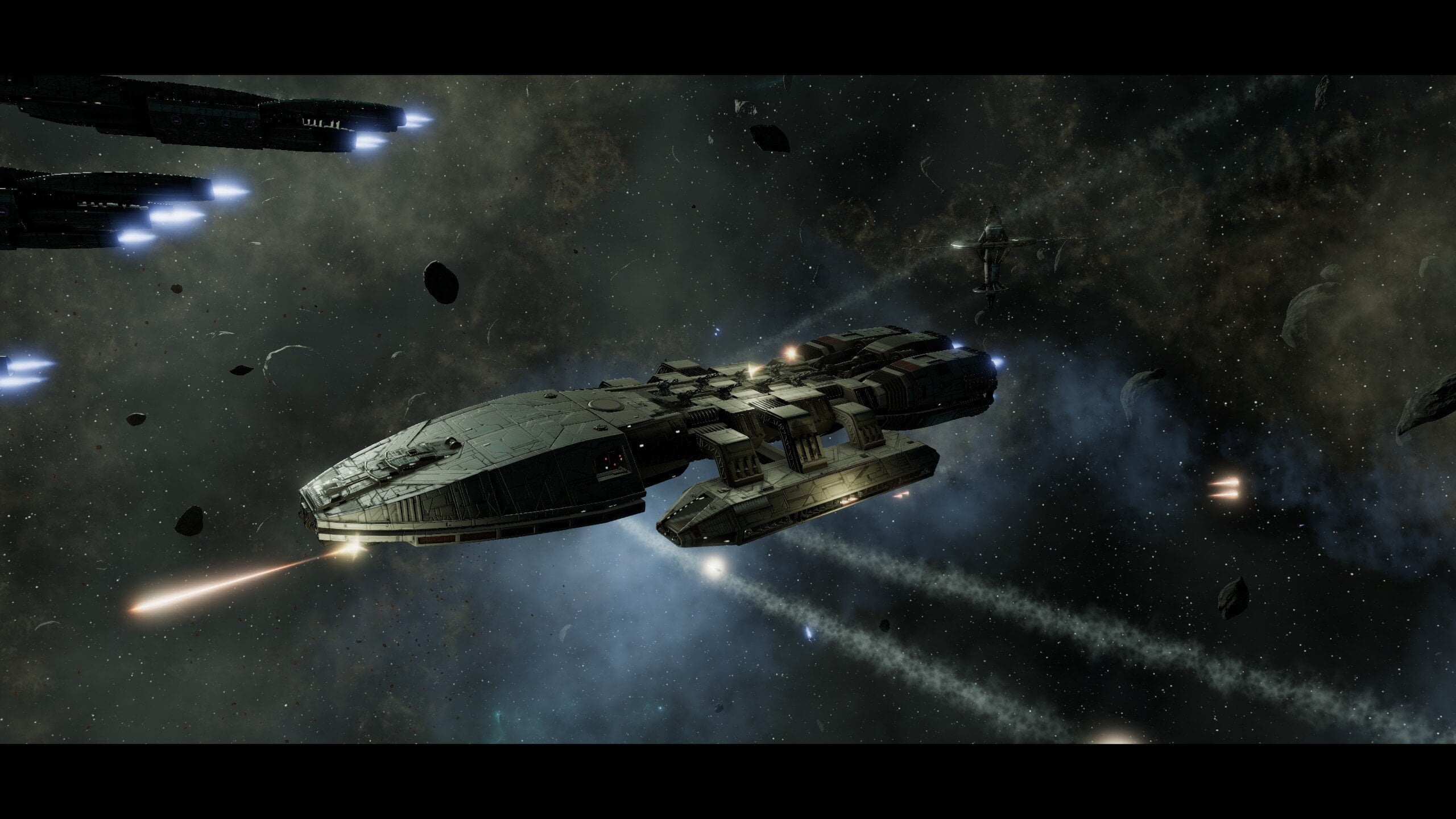 battlestar, 2K, colonial fleet, Battleship, Battlestar Galactica, space, cylon, Cylons, galactica, toaster, space battle, HD Wallpaper