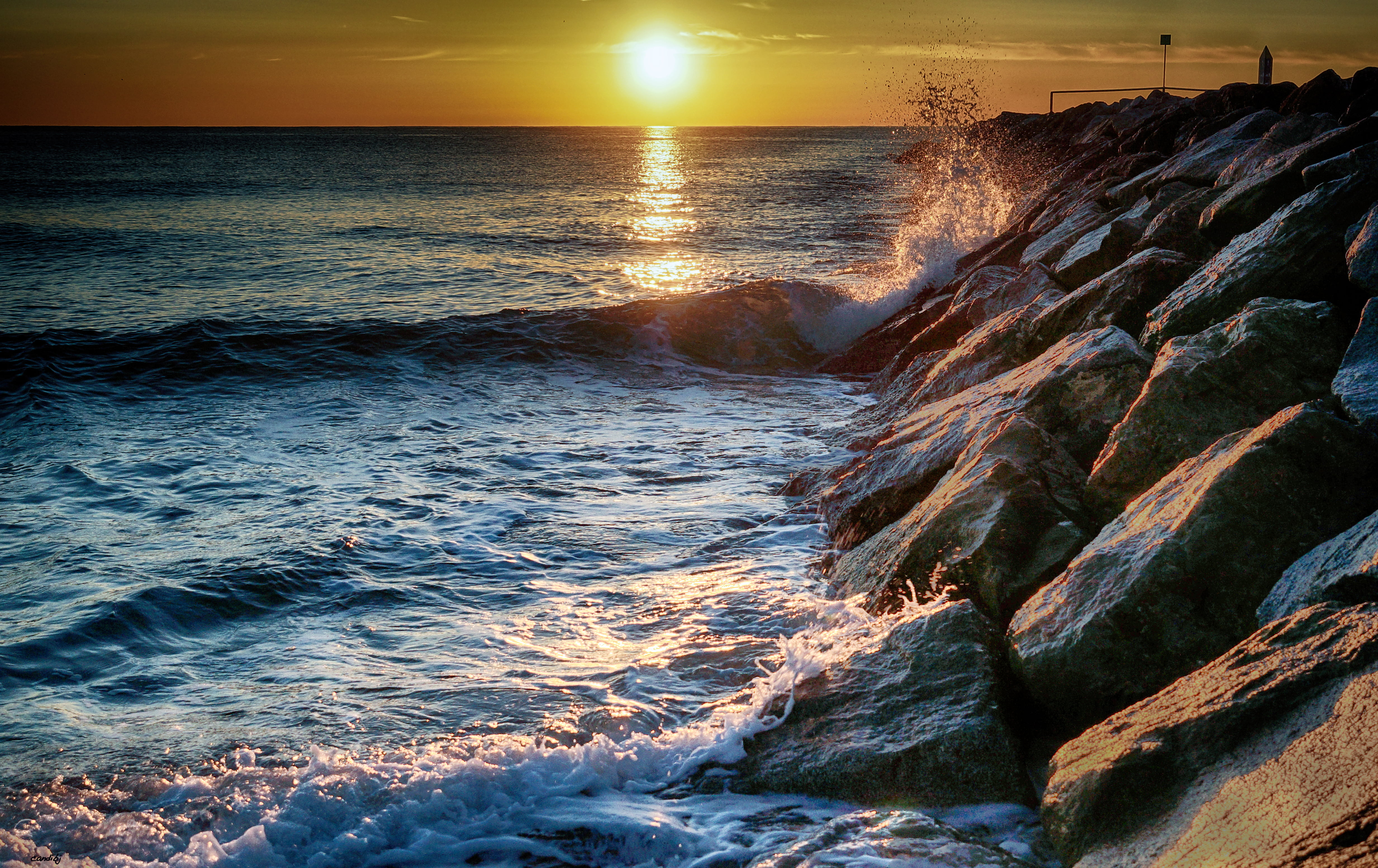 fragment, seascape, coastline, Barcelona, 4K, beach, waves, dusk, Sony, Amanecer, Agua, ocean waves, sunset, Mar, sea, water, near, wave, las, ocean, A77, HD Wallpaper
