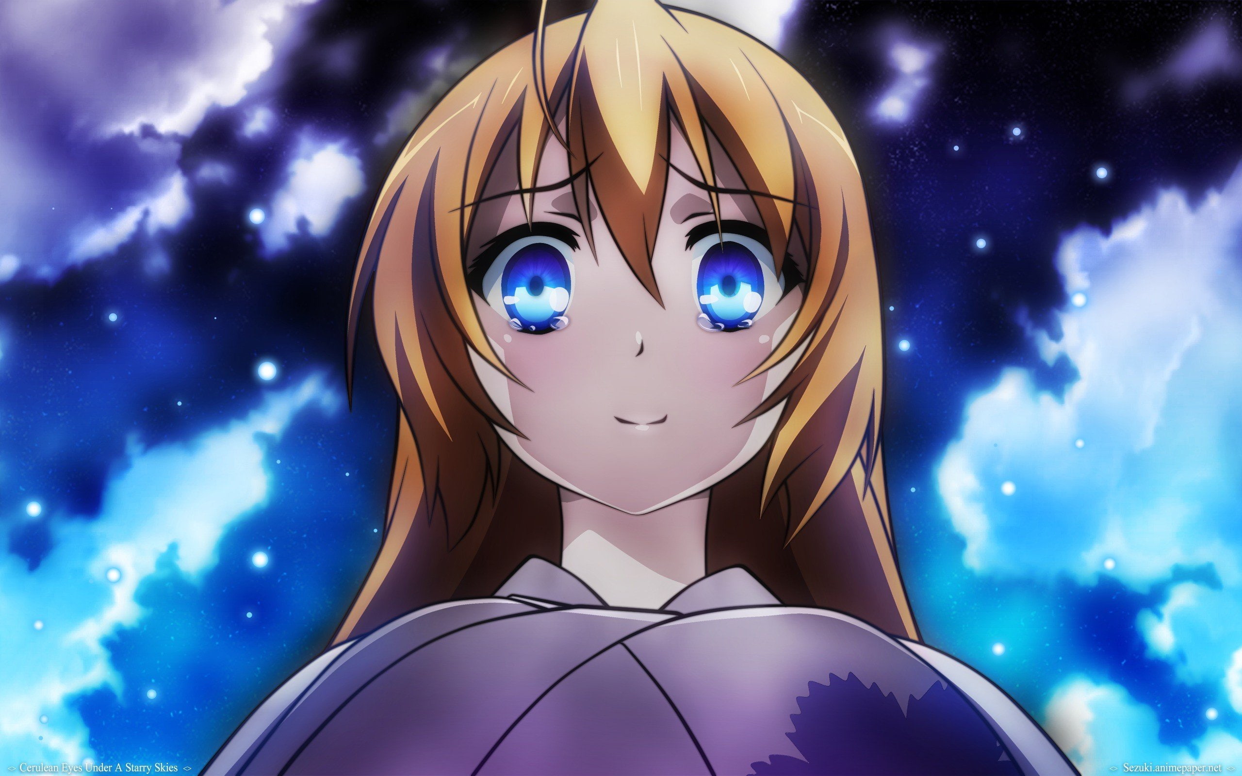 subaru, mayo, eyes, anime, moon, konoe, girls, 2K, chiki, blondes, stars, HD Wallpaper