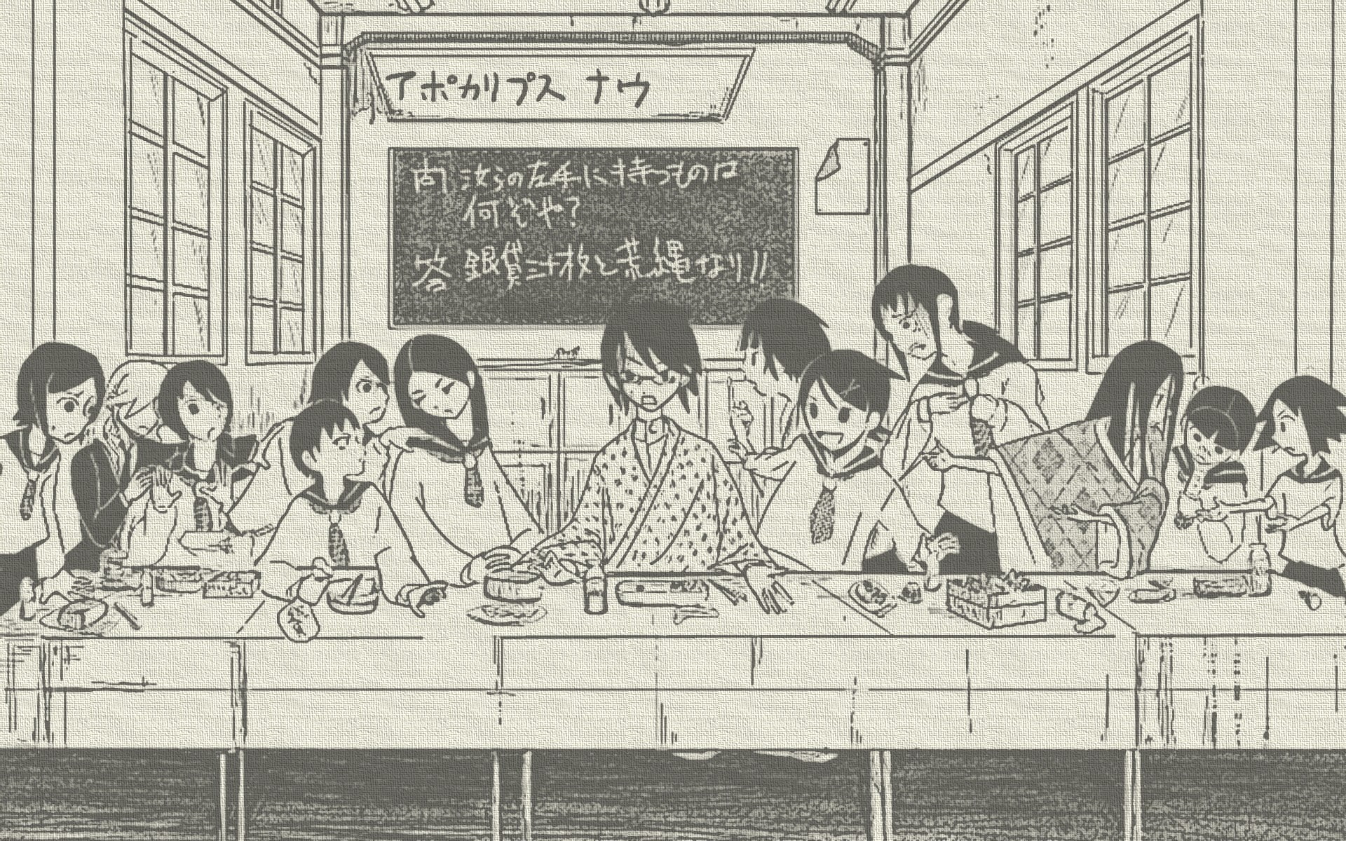 Ai Kaga, Matoi Tsunetsuki, Kafuka Fuura, Nami Hitou, Sayonara, Nozomu Itoshiki, Tarou Sekiutsu, Zetsubou-Sensei, Kiri Komori, Mayo Mitama, Anime, Chiri Kitsu, HD Wallpaper