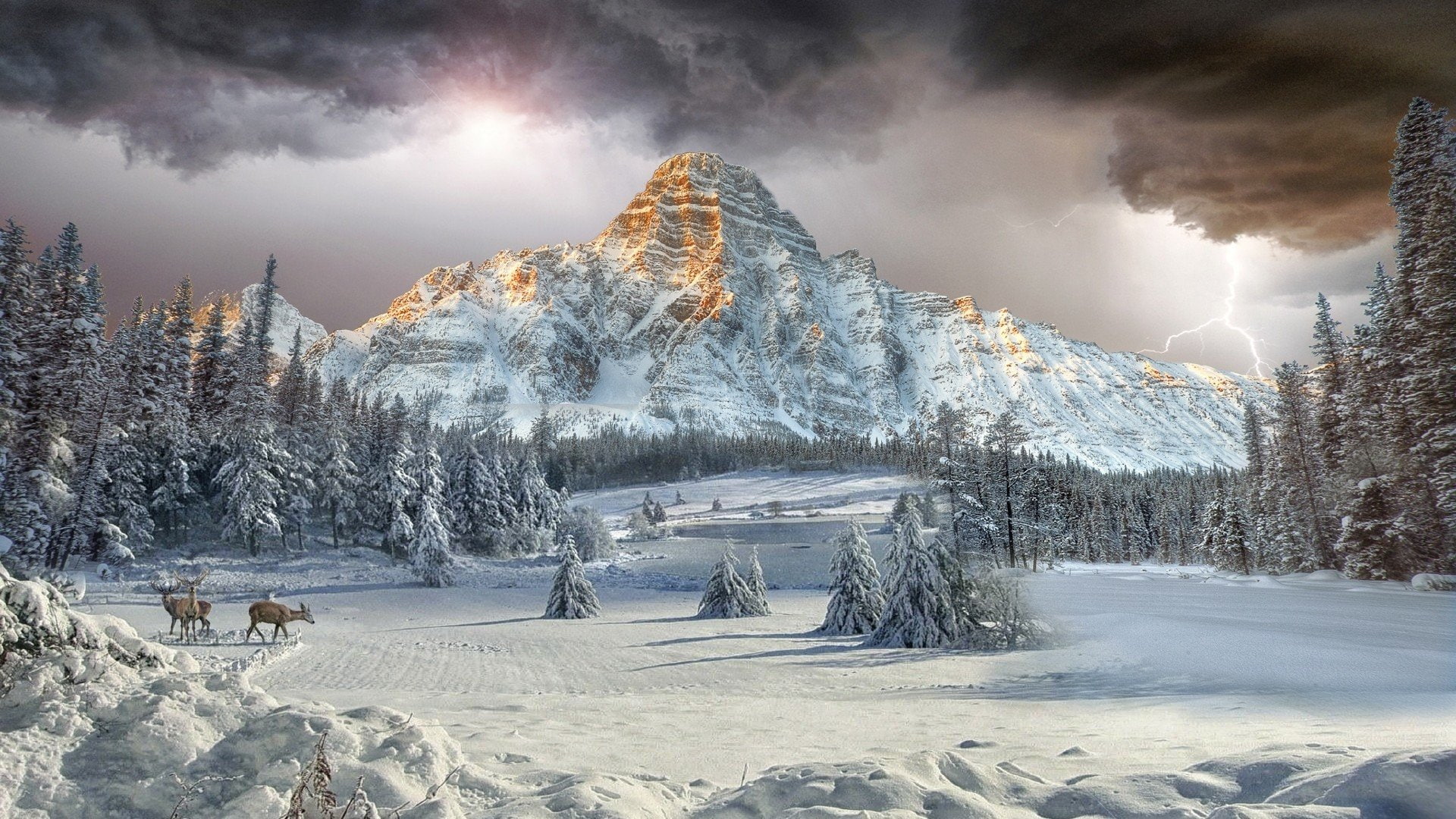 tormenta-nieve-montaa, 1080P, HD Wallpaper