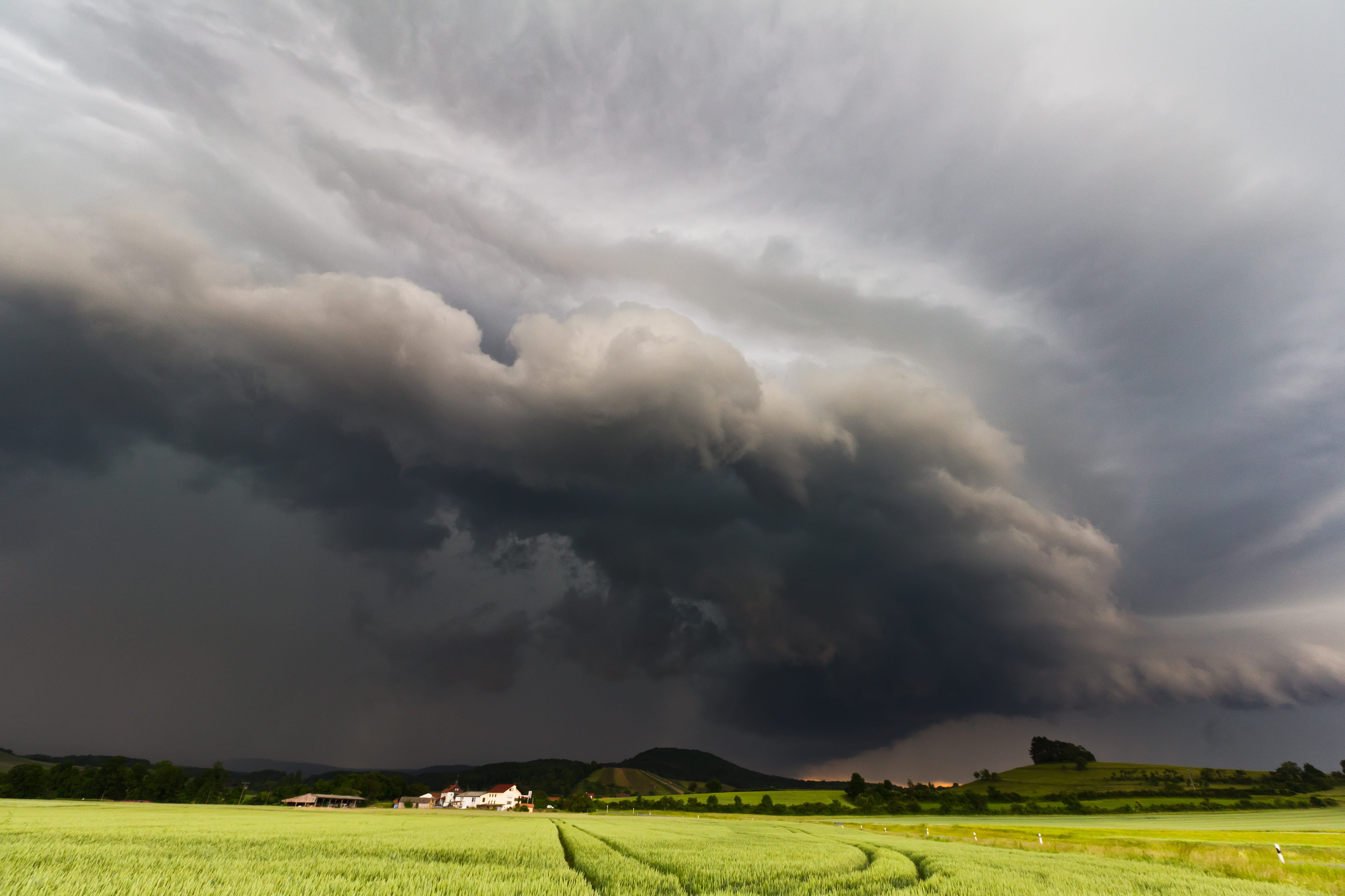 no people, meteorology, cloud - sky, ominous, gust front, sky, outdoors, thunderstorm, sign, squall line, storm front, cumulonimbus, landscape, gewitterstimmung, HD Wallpaper