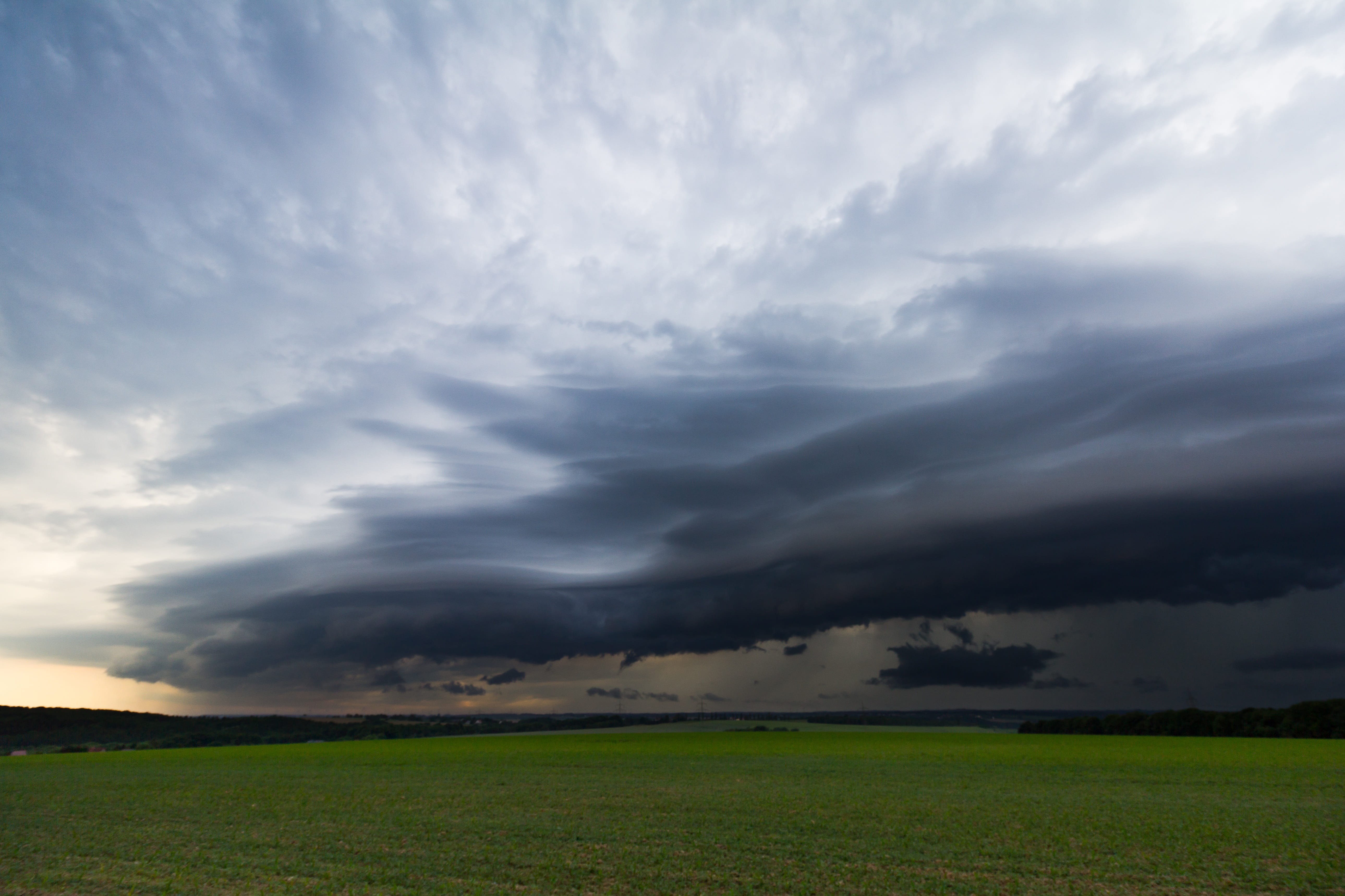 grass, day, nature, environment, plant, storm hunting, outdoors, land, atmosphere, thunderstorm, cloud - sky, cumulonimbus, beauty in nature, field, meteorology, HD Wallpaper