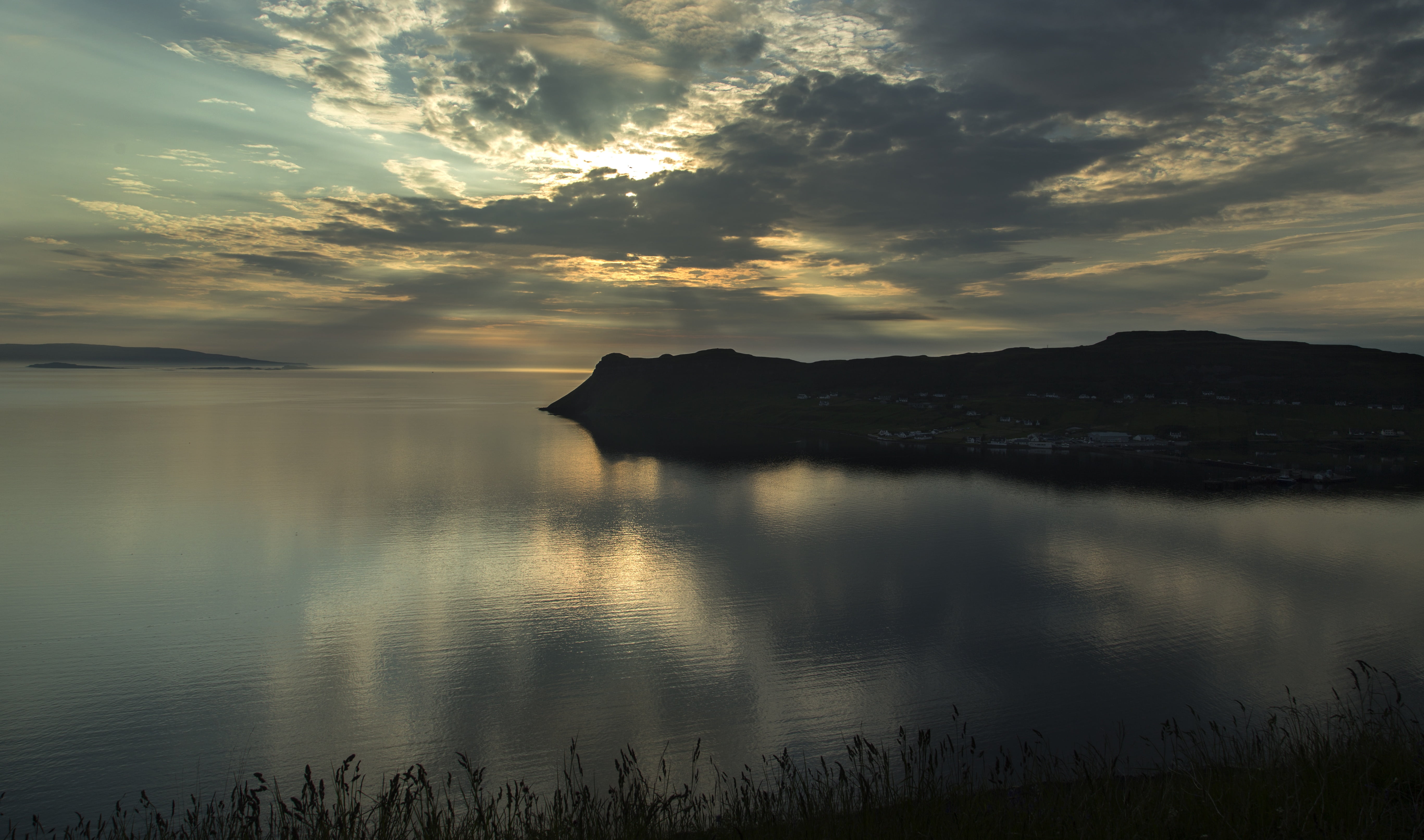 mountain, no people, sunset, tranquility, photography, water, beauty in nature, scenics - nature, still, surface, horizon, coast, island, lake, sky, silhouette, HD Wallpaper