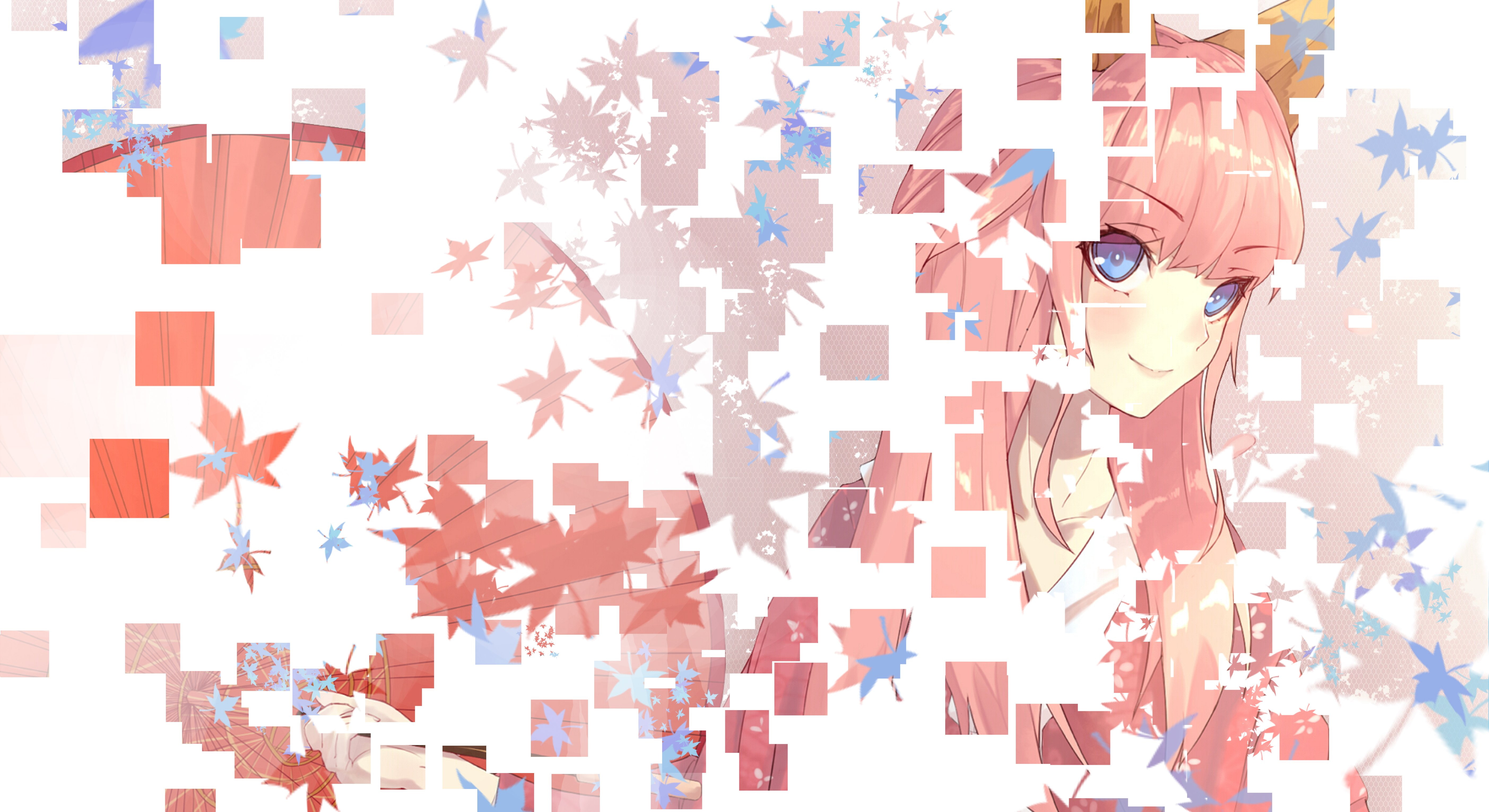 japanese, umbrella, 5K, kitsunemimi, disappearing, bust, original, HD Wallpaper