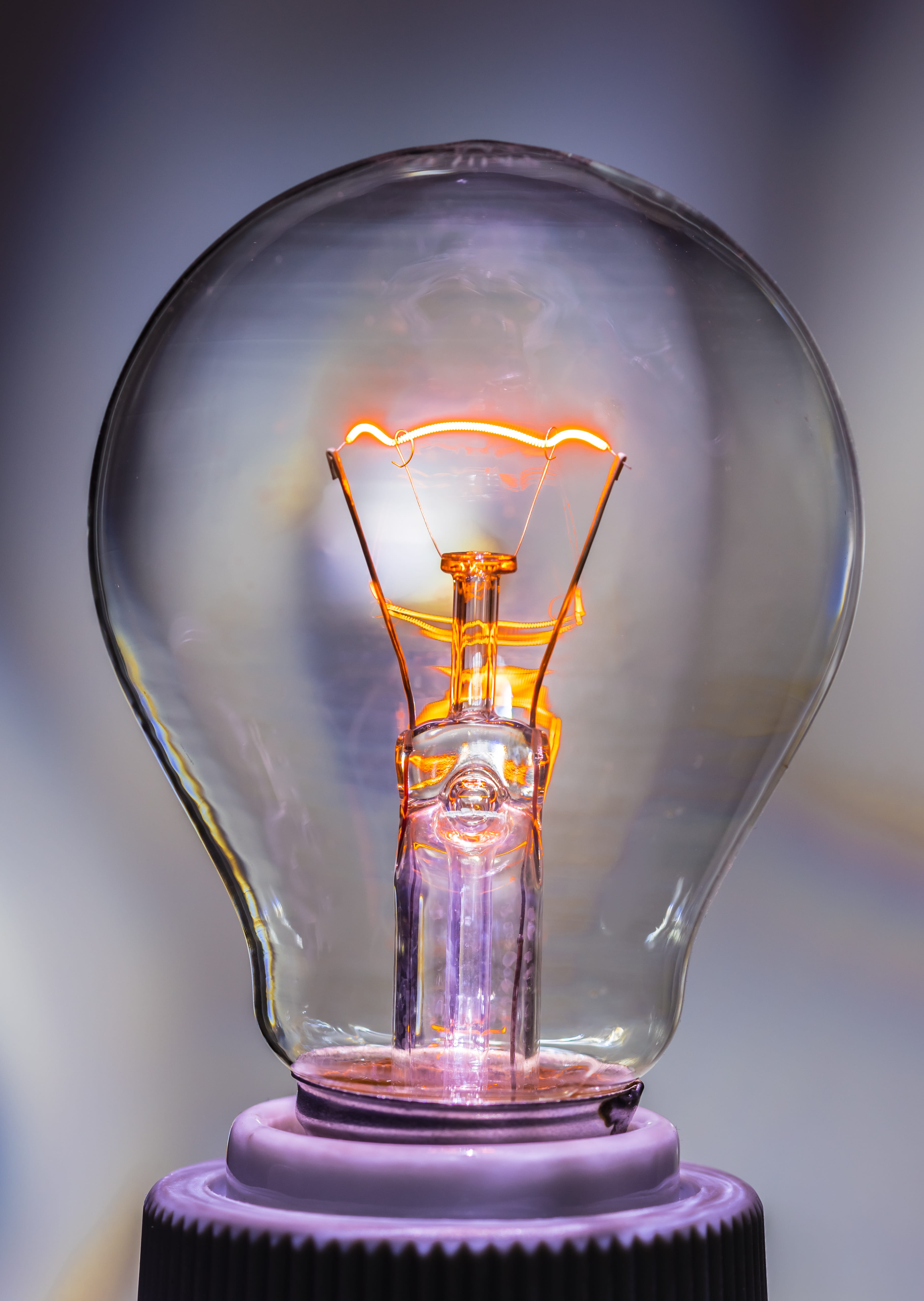 focus on foreground, lighting, light bulb, indoors, electric light, 4K, glass - material, at, incandescent, disappearing, tungsten, electric lamp, filament, Phone HD Wallpaper