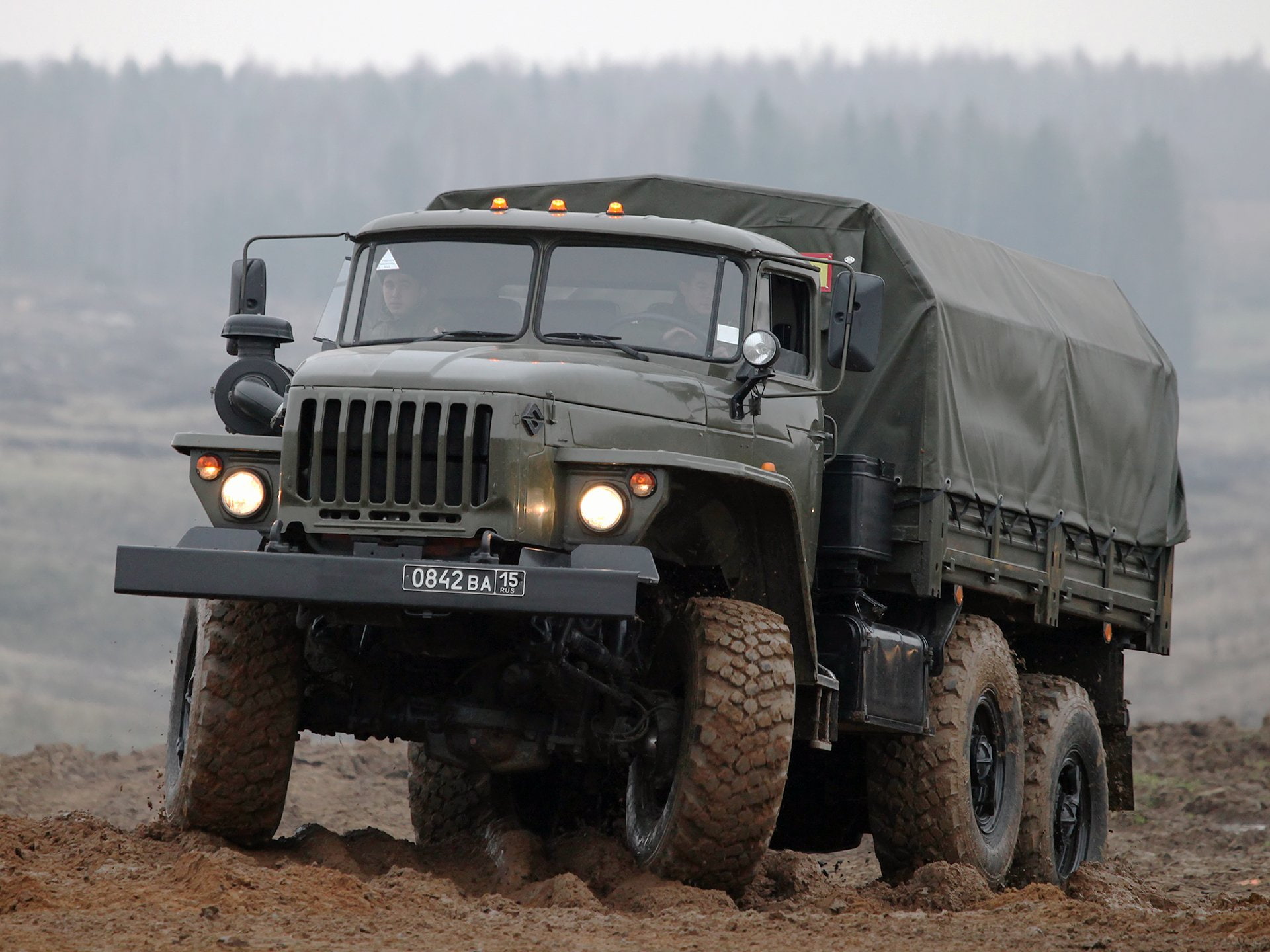 offroad, ural, 1993, semi, truck, 6x6, military, 1080P, tractor, 4320 10, HD Wallpaper