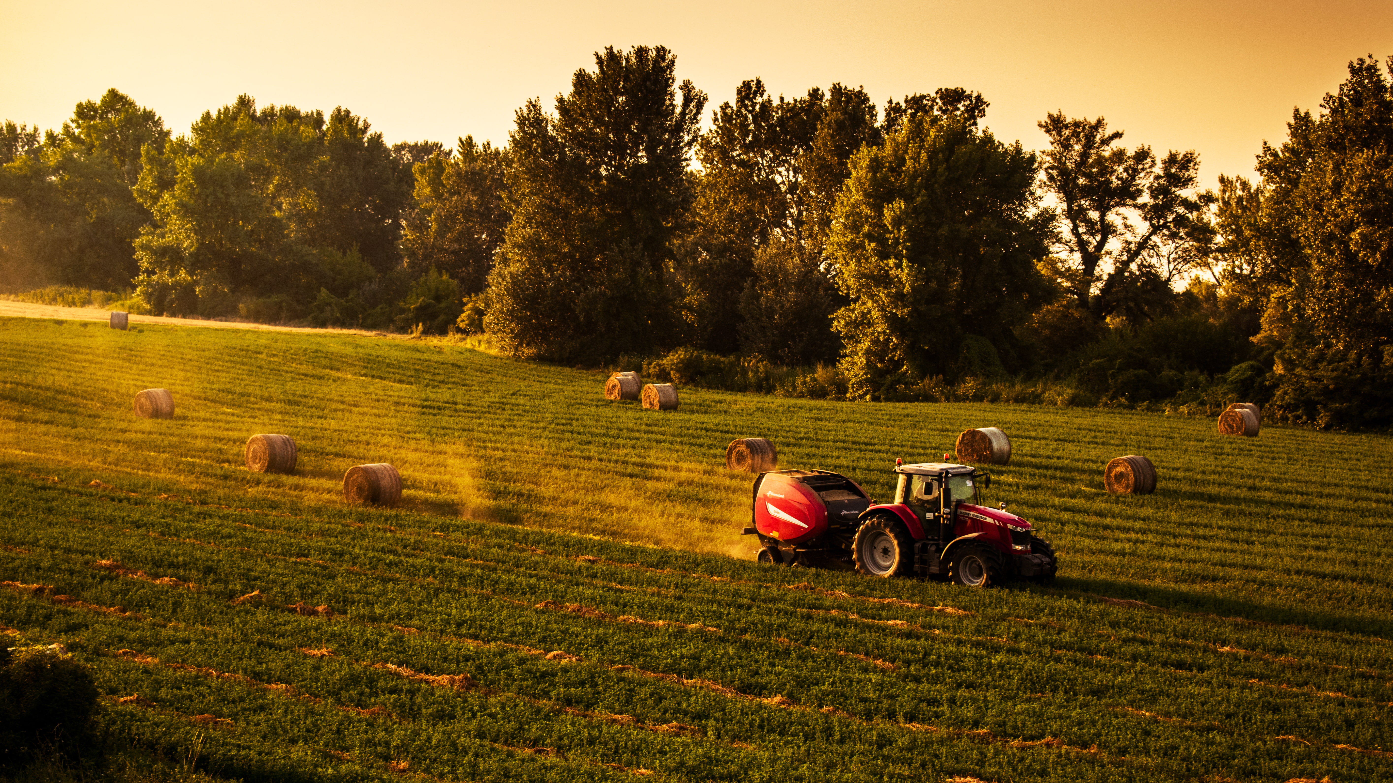 vehicle, dust, field, tractors, 5K, sunset, HD Wallpaper