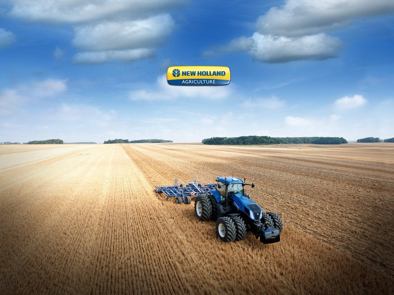 transportation, mode of transportation, plant, environment, agricultural machinery, farm, no people, New Holland Tractor, road, field, day, agricultural equipment, HD Wallpaper