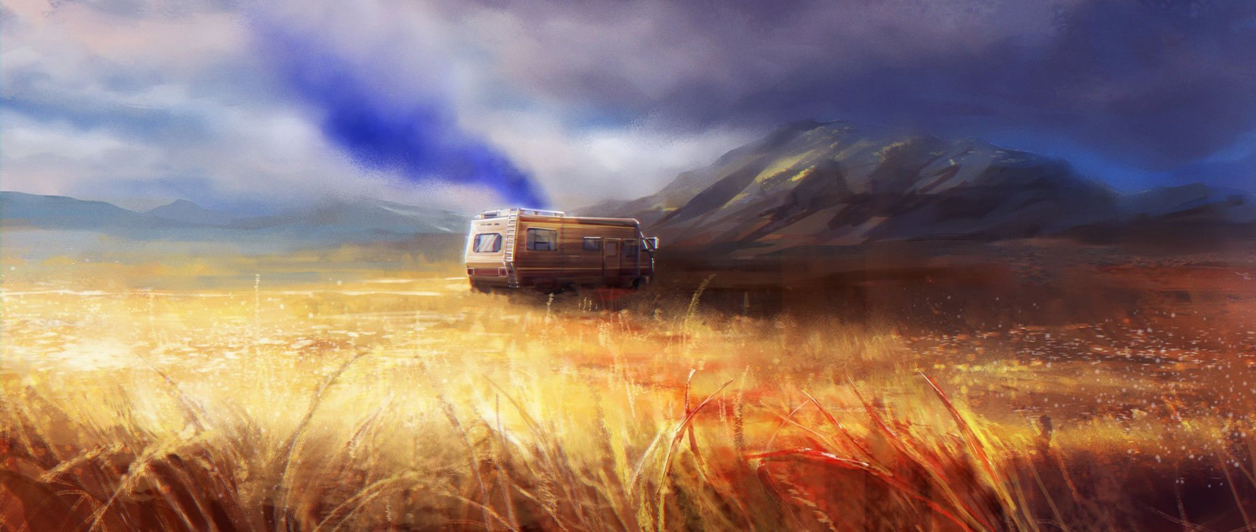 vehicle, RV, nature, landscape, 1080P, artwork, HD Wallpaper